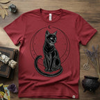 Black Cat Totem T-Shirt — Mystical Feline Graphic Tee