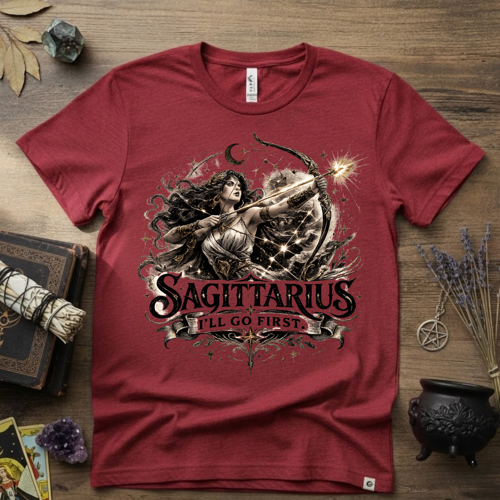 Sagittarius 'I'll Go First' T-Shirt — Zodiac Archer Tee
