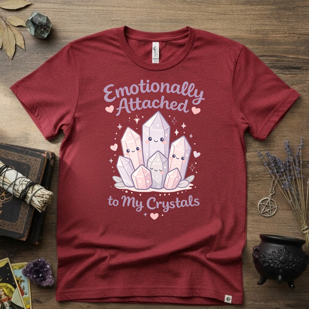 Emotionally Attached To My Crystals T-Shirt | Witchy Crystal Shirt