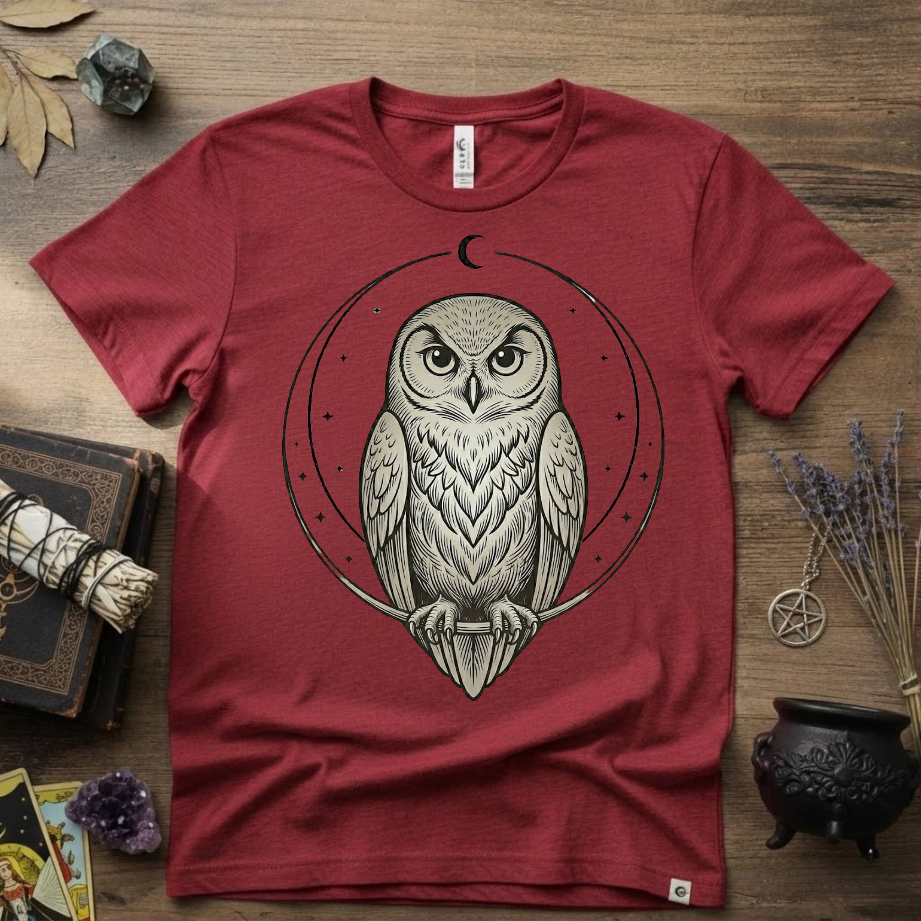 Owl Totem T-Shirt — Mystical Nature-Inspired Graphic Tee