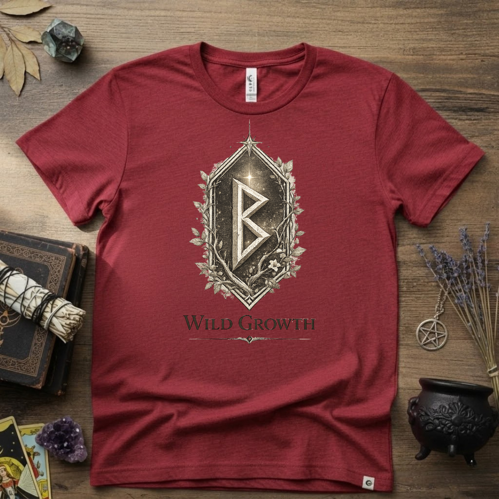 Berkano Rune T-Shirt — Wild Growth Pagan Symbol Tee