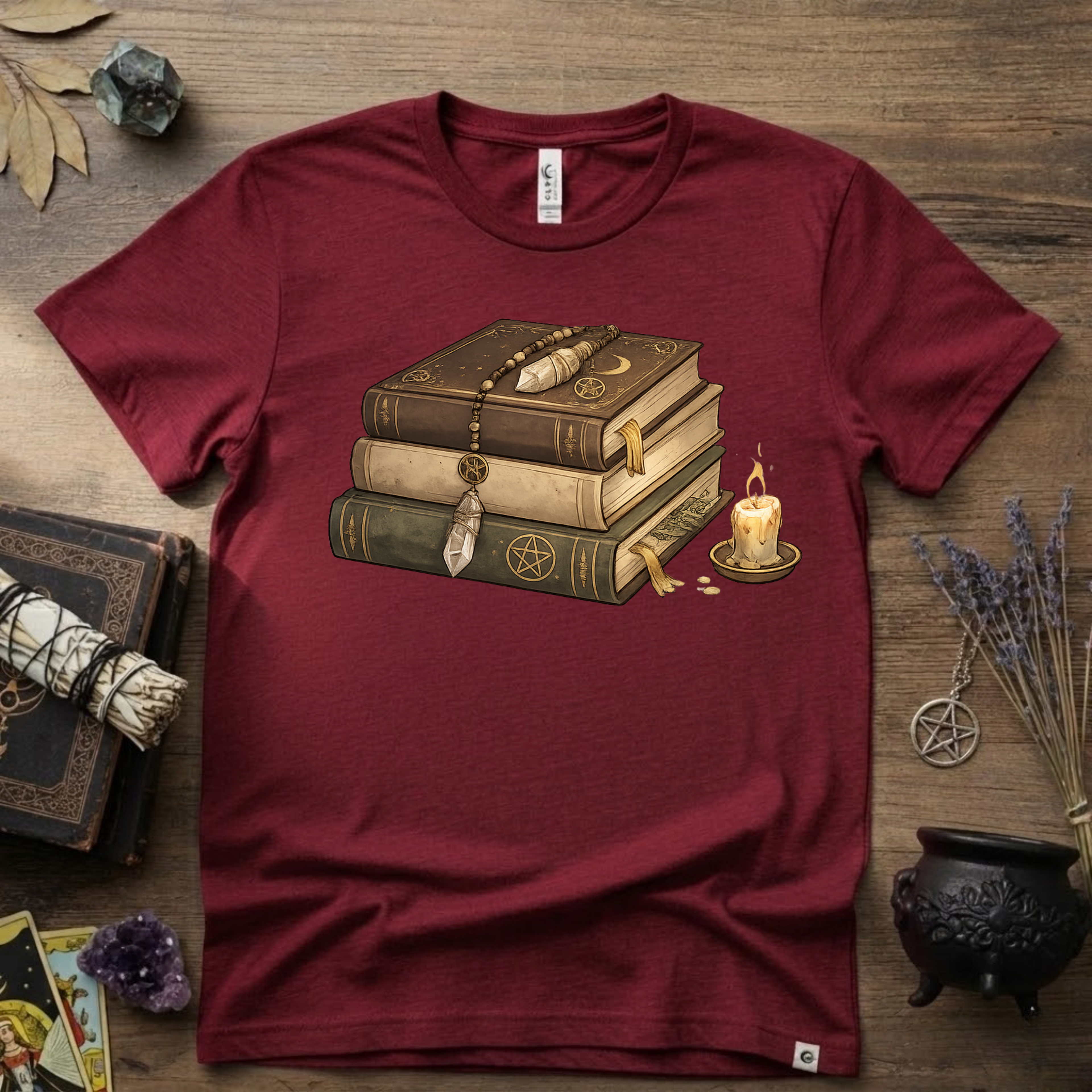 Witchy T-Shirt — "Light Reading" Occult Graphic Tee