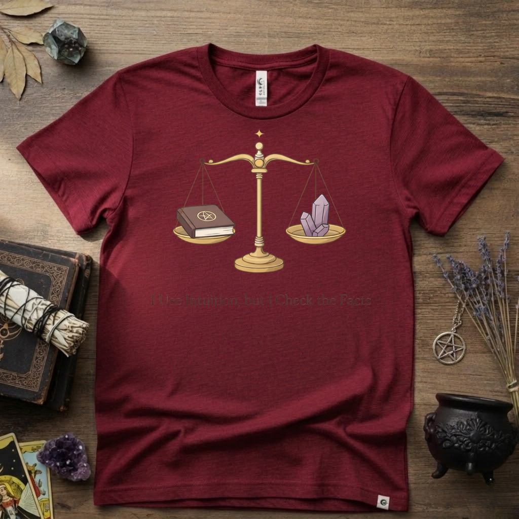 I Use Intuition But I Check The Facts T-Shirt | Witchy Feminist Magick