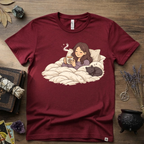 Familiar Snuggles Witchy T-Shirt — Cozy Cat Witch Tee