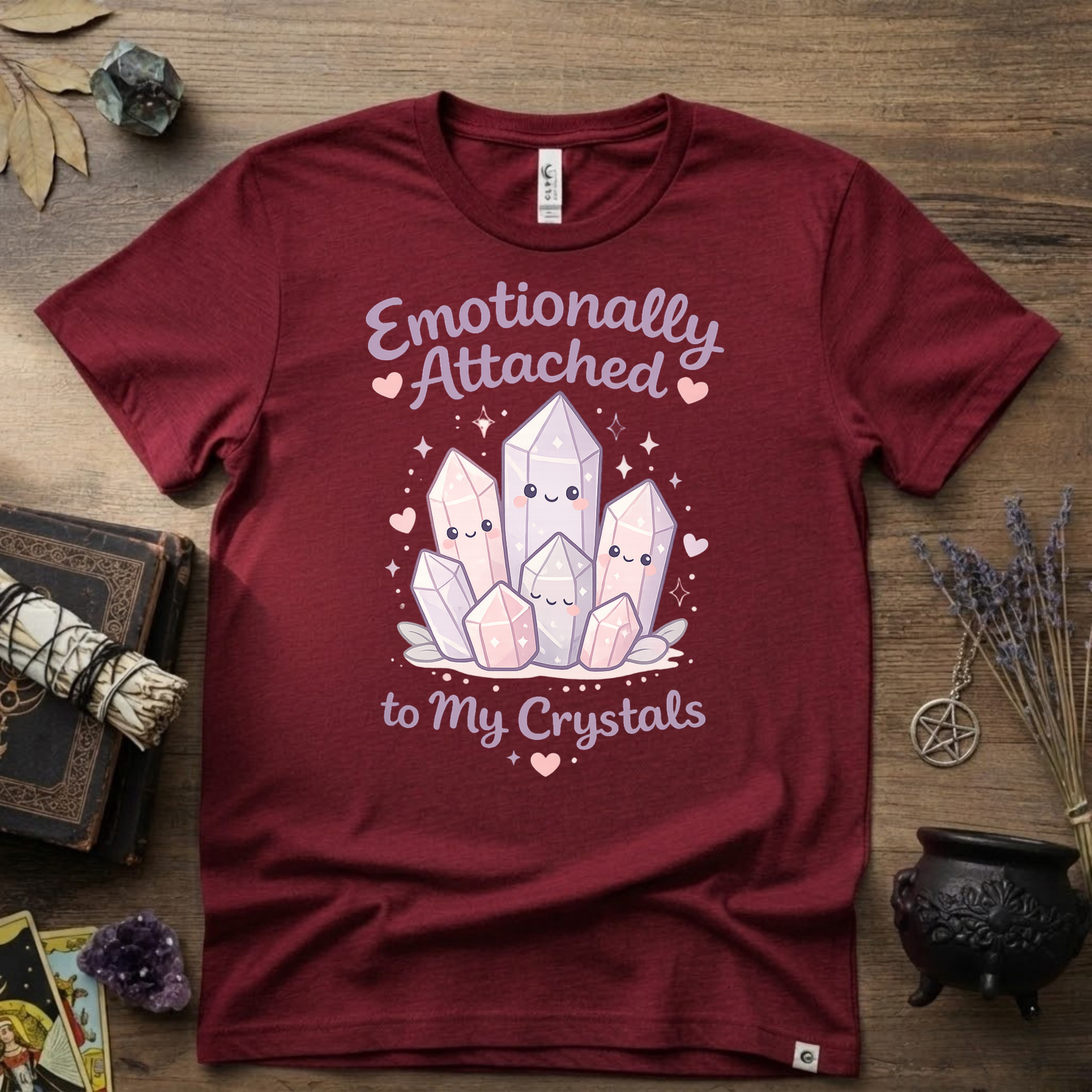 Emotionally Attached To My Crystals T-Shirt | Witchy Crystal Shirt