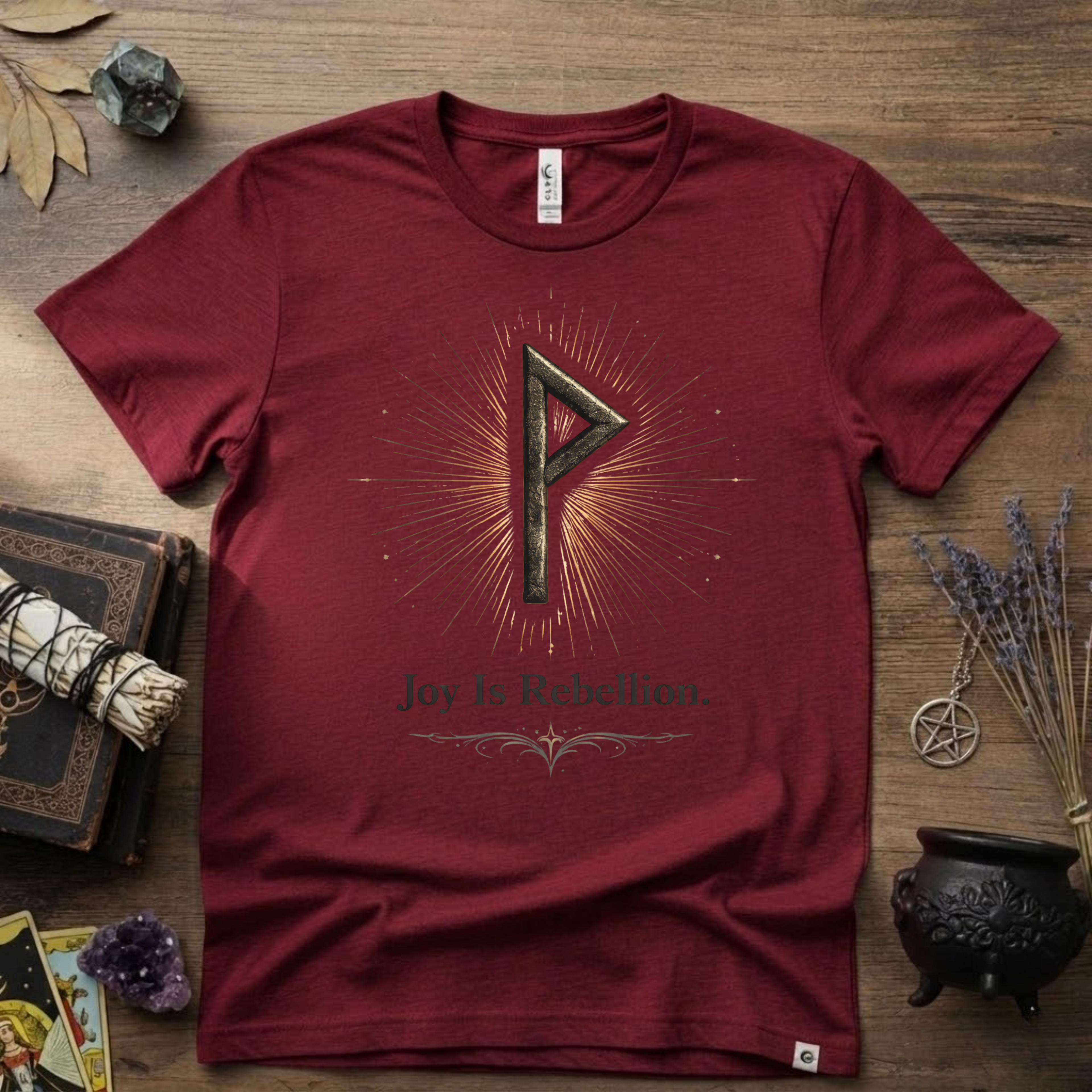 Wunjo Rune "Joy is Rebellion" T-Shirt