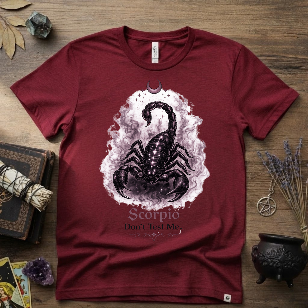 Scorpio 'Don't Test Me' T-Shirt — Bold Zodiac Tee for Scorpio Signs