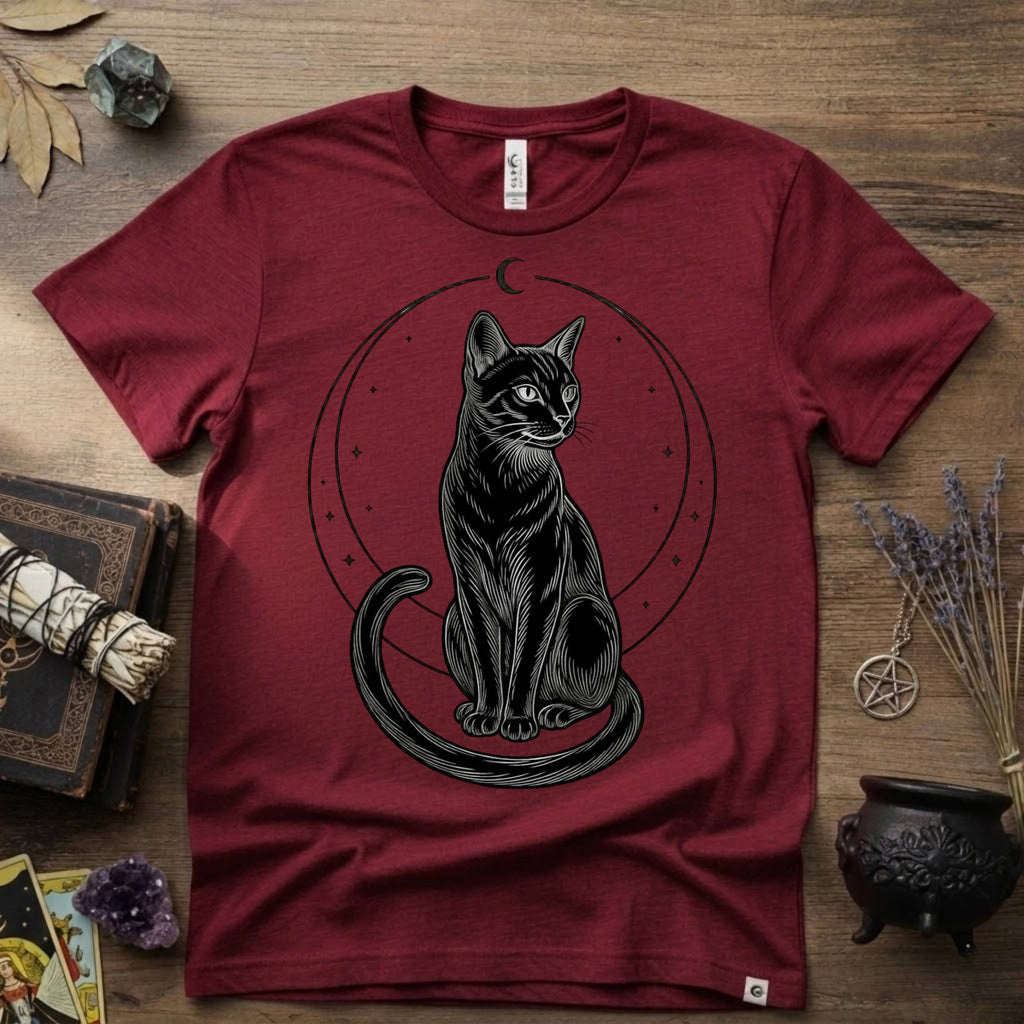 Black Cat Totem T-Shirt — Mystical Feline Graphic Tee