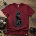 Black Cat Totem T-Shirt — Mystical Feline Graphic Tee