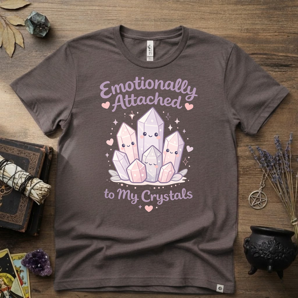 Emotionally Attached To My Crystals T-Shirt | Witchy Crystal Shirt