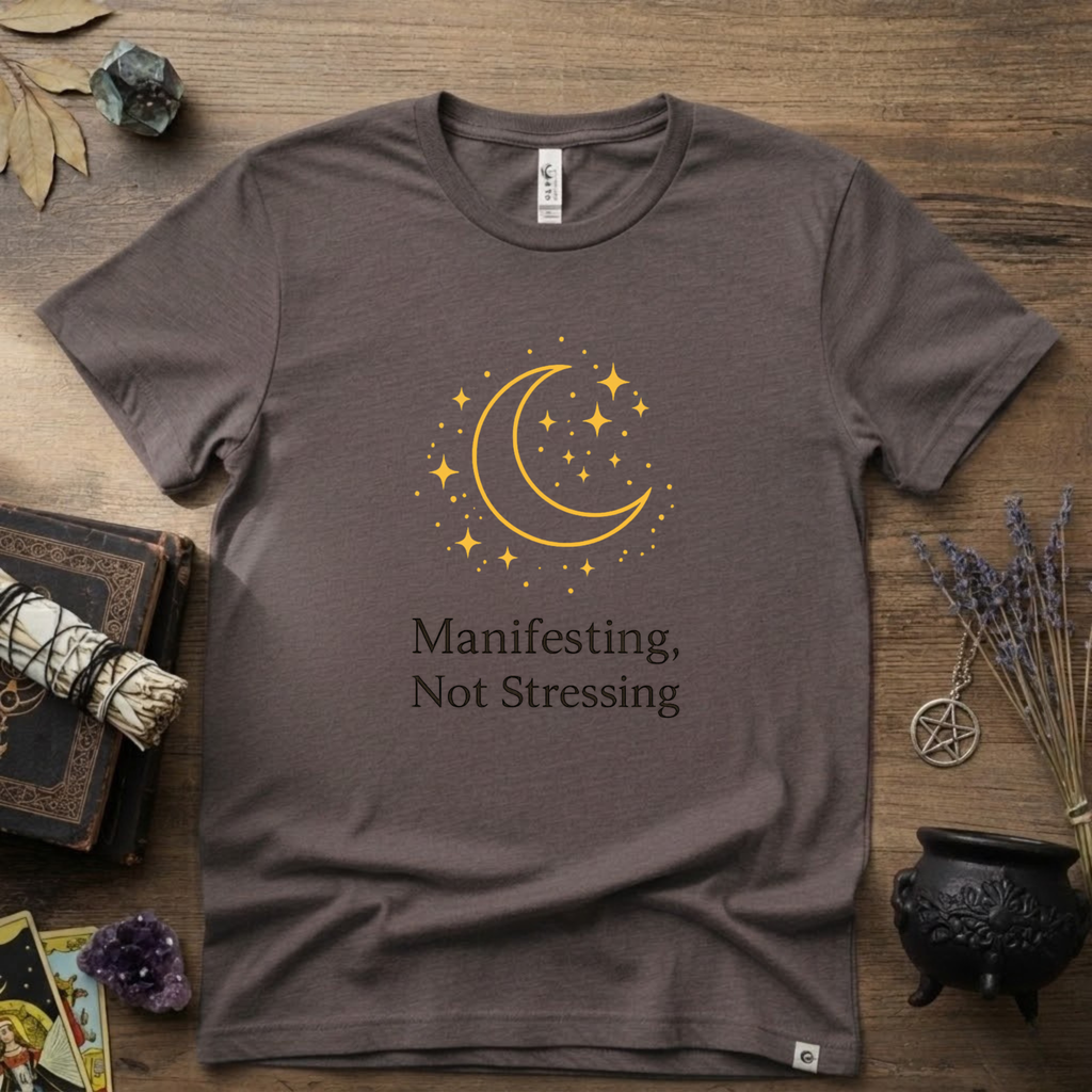 Witchy T-Shirt — "Manifesting Not Stressing"