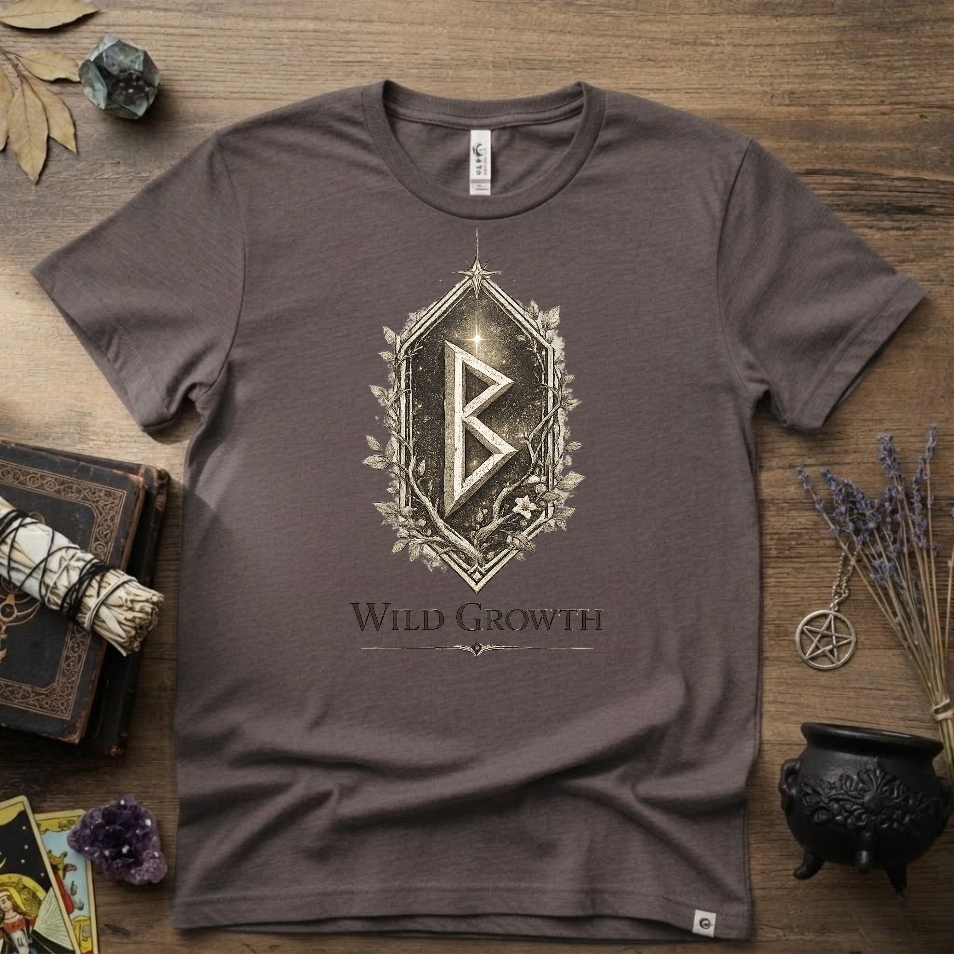 Berkano Rune T-Shirt — Wild Growth Pagan Symbol Tee