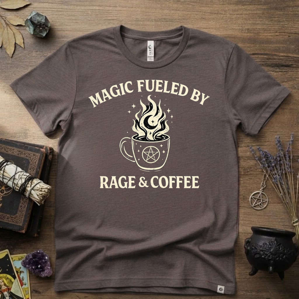 Witchy T-Shirt — "Magic Fueled by Rage and Coffee"