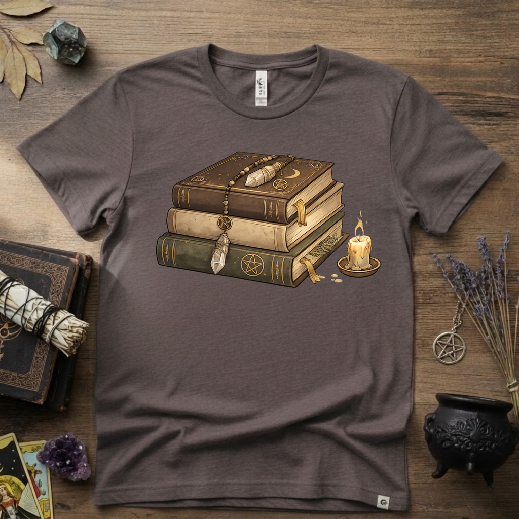 Witchy T-Shirt — "Light Reading" Occult Graphic Tee