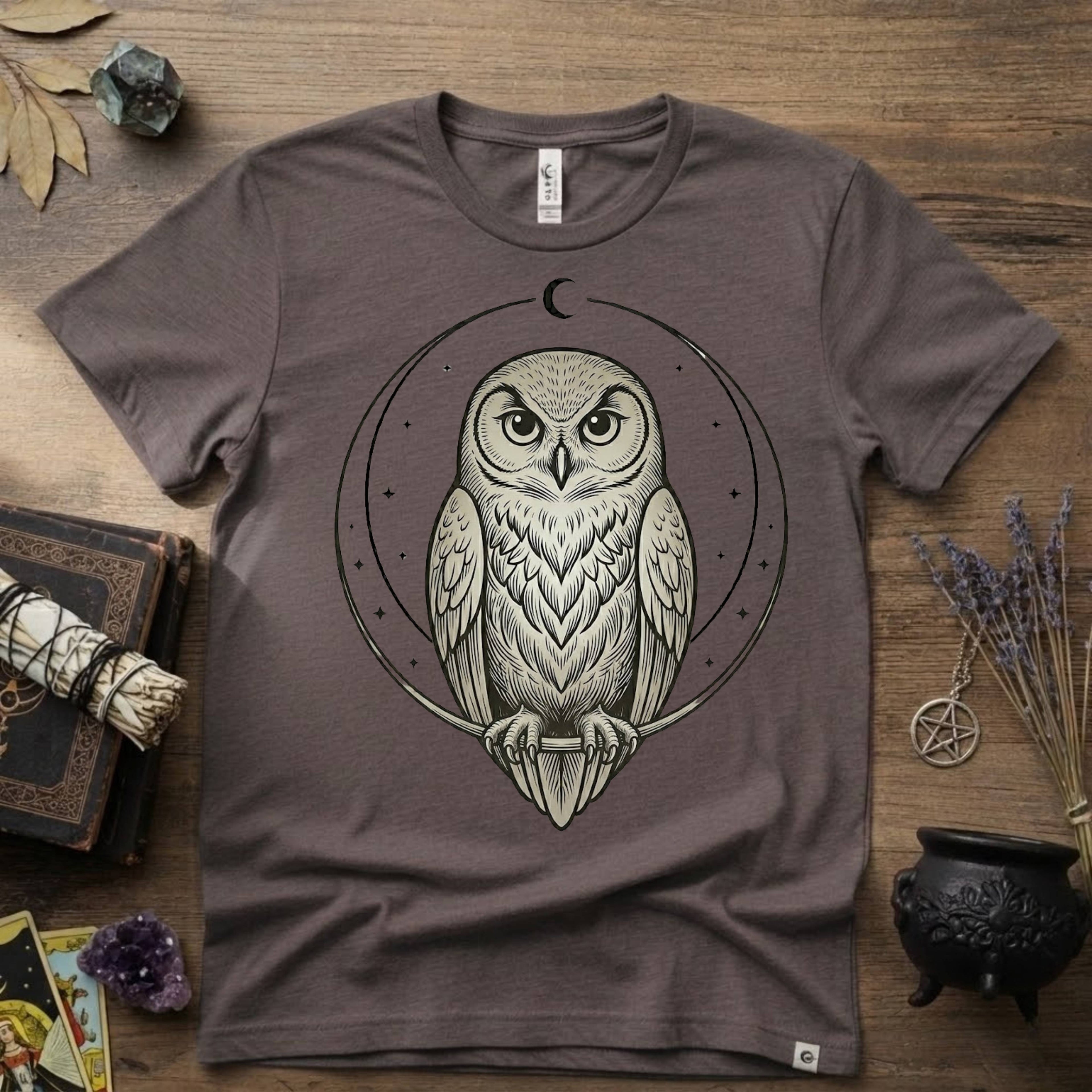 Owl Totem T-Shirt — Mystical Nature-Inspired Graphic Tee