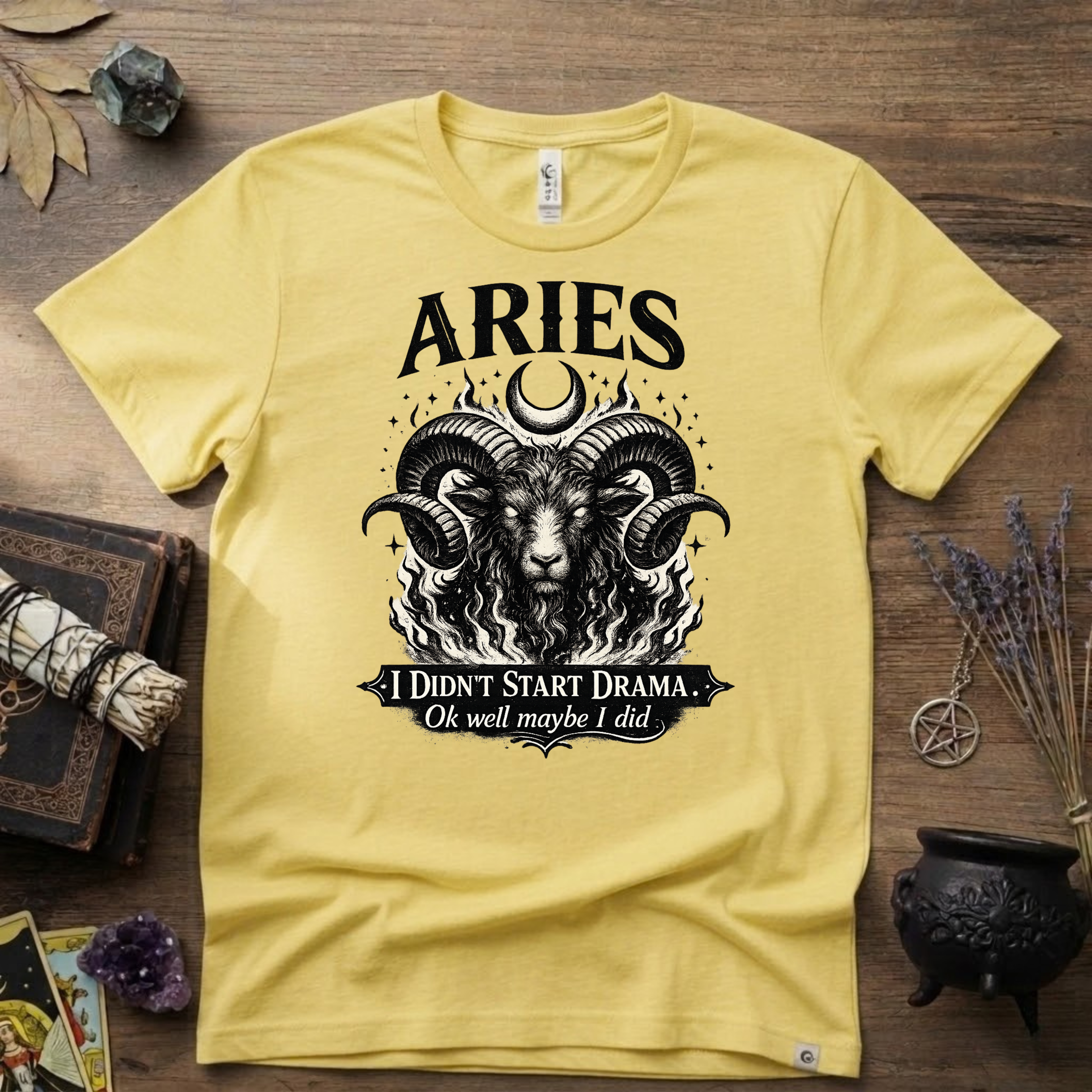 Aries Zodiac T-Shirt — Bold Ram "I didn't start the drama, Ok well maybe I did" Tee