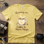 Witchy T-Shirt — Running on Coffee and Moon Magic"