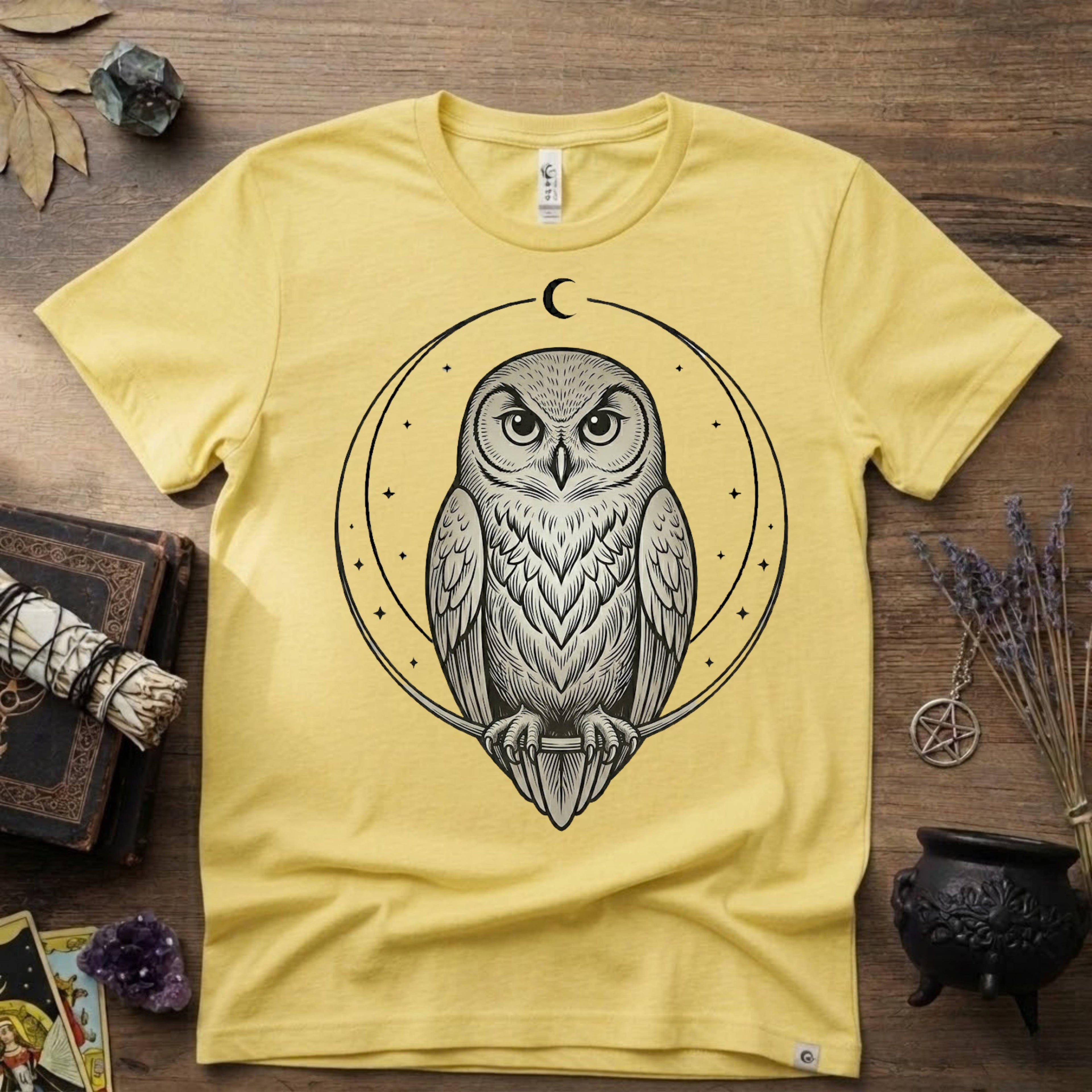 Owl Totem T-Shirt — Mystical Nature-Inspired Graphic Tee