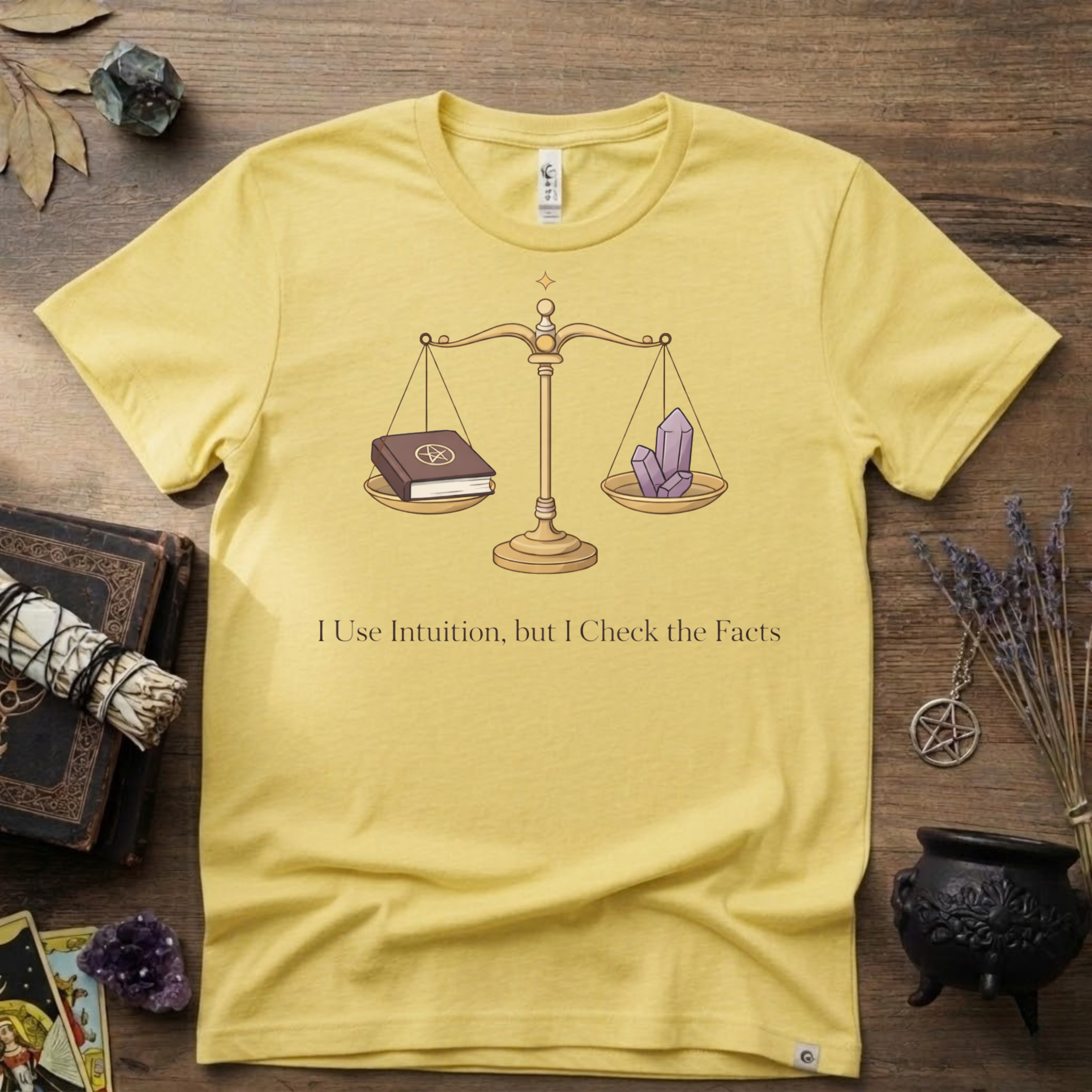 I Use Intuition But I Check The Facts T-Shirt | Witchy Feminist Magick