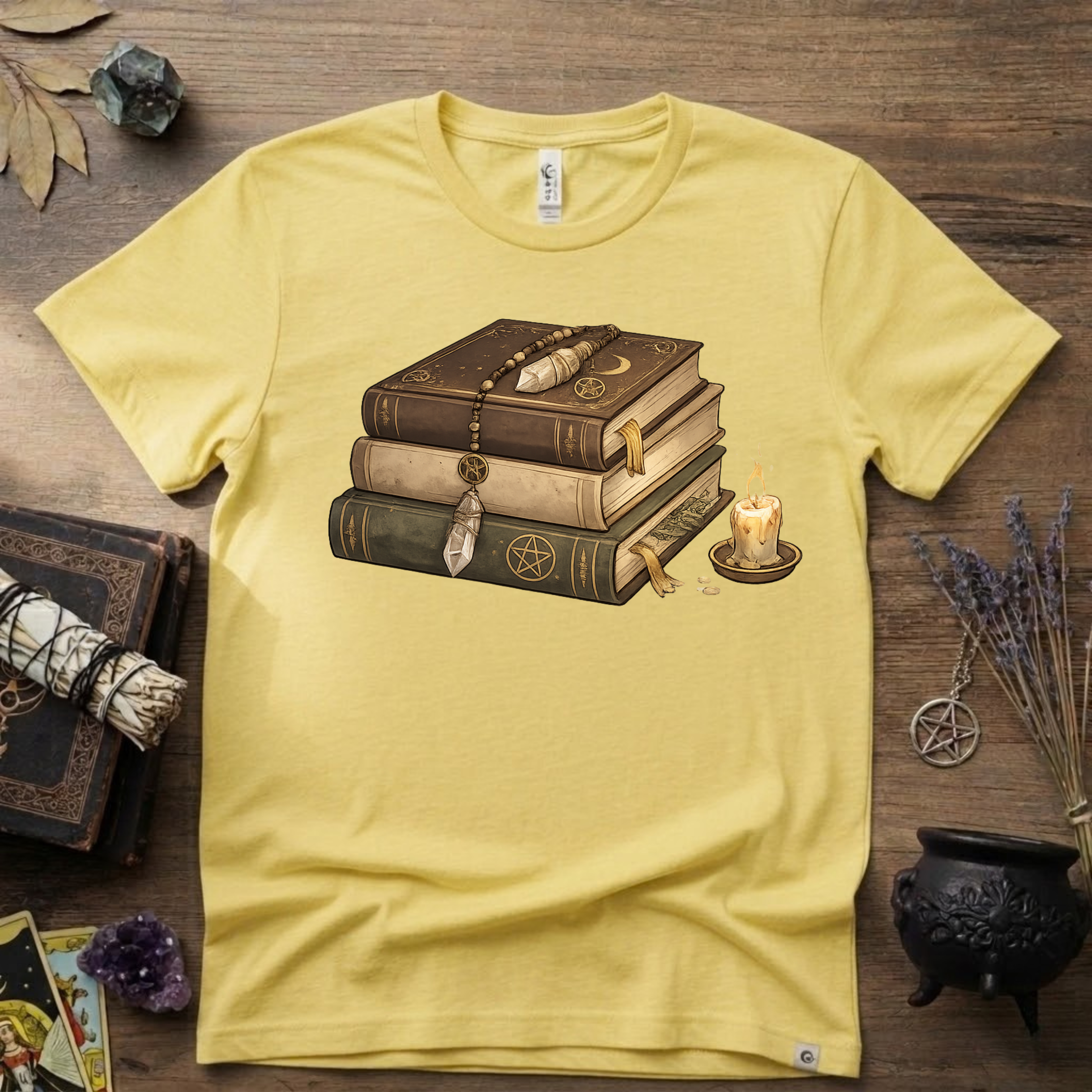 Witchy T-Shirt — "Light Reading" Occult Graphic Tee