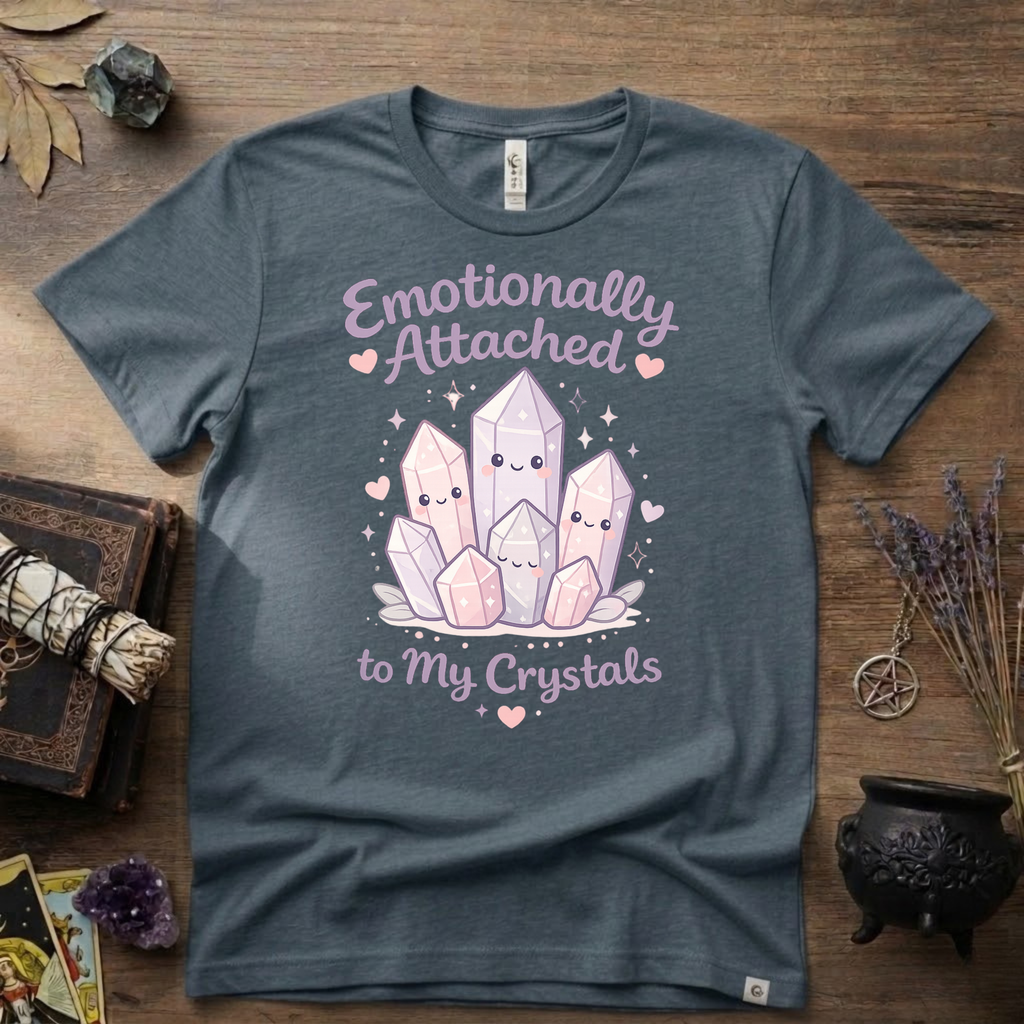 Emotionally Attached To My Crystals T-Shirt | Witchy Crystal Shirt