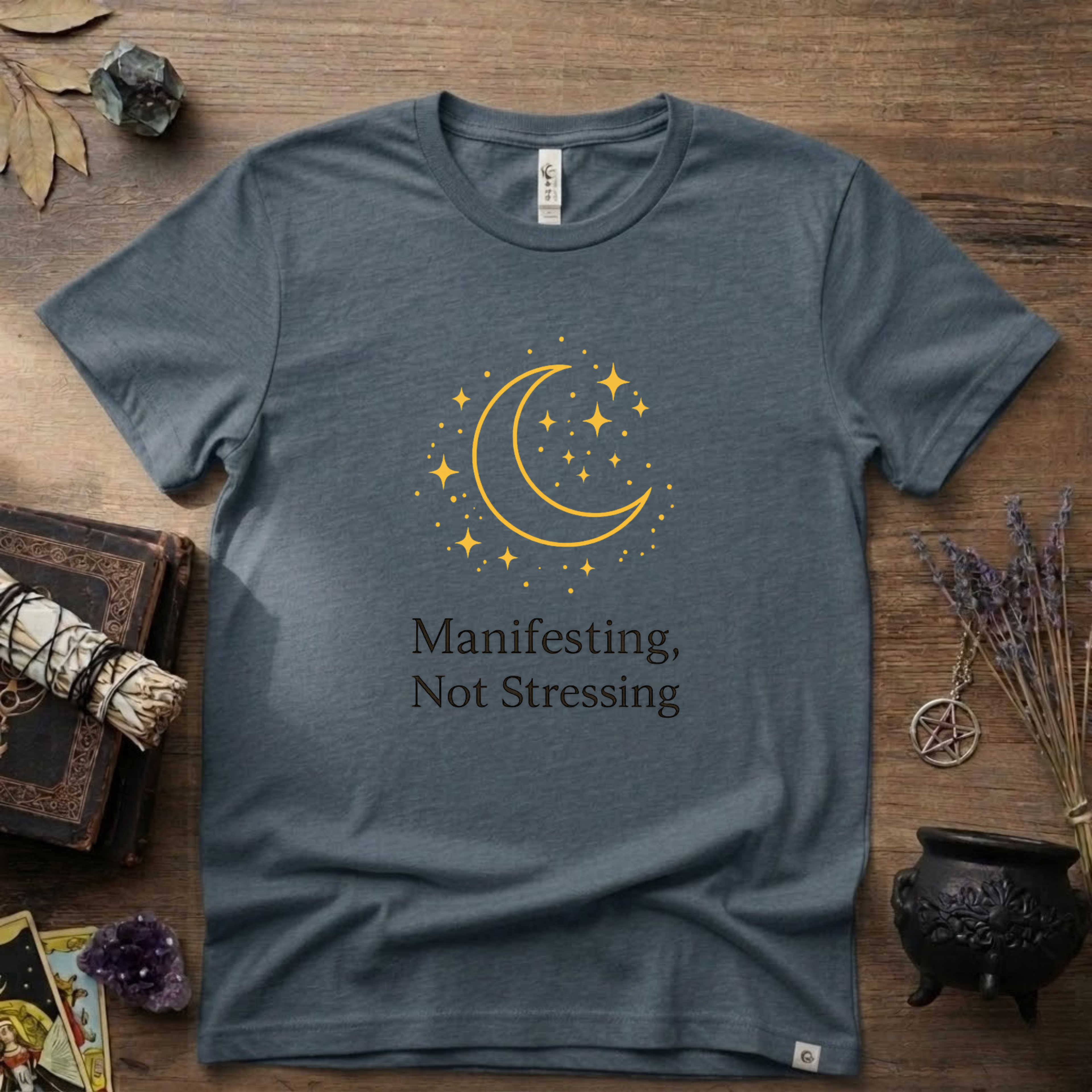 Witchy T-Shirt — "Manifesting Not Stressing"