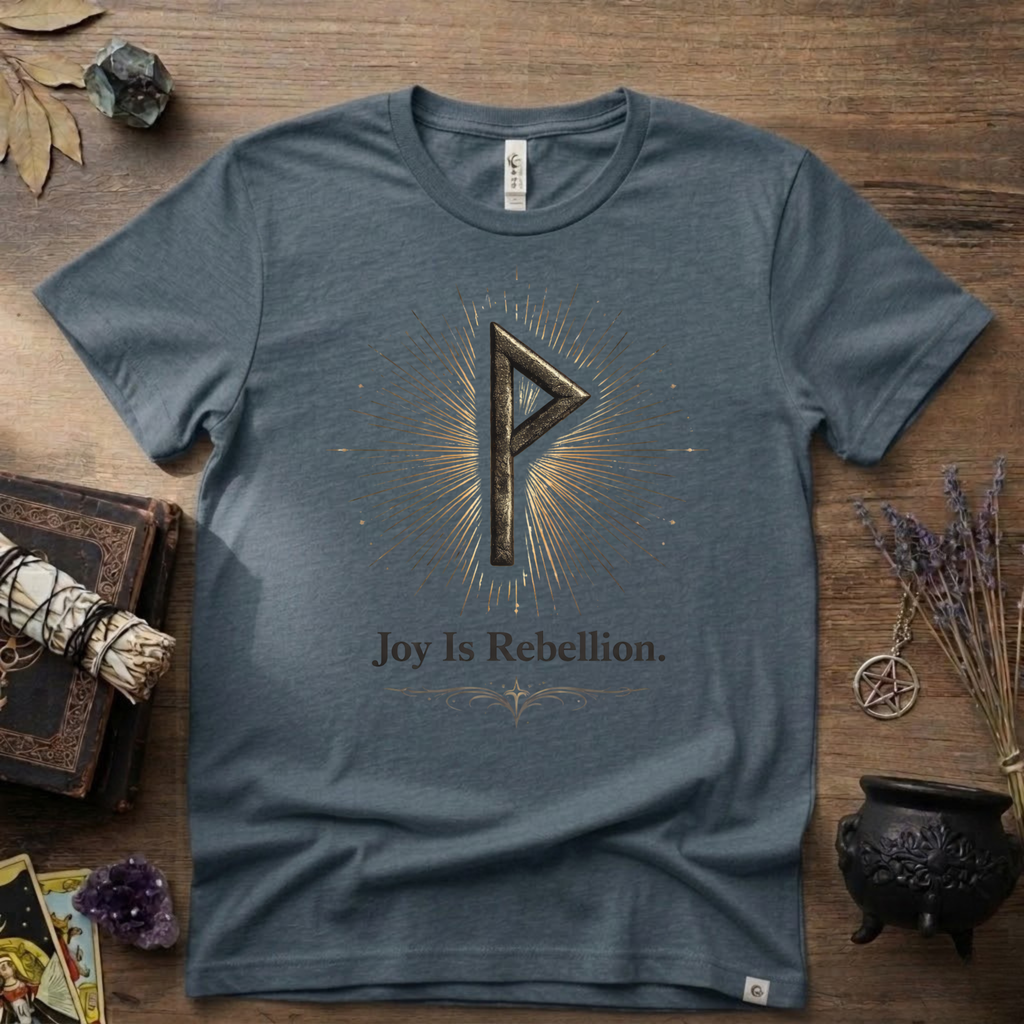 Wunjo Rune "Joy is Rebellion" T-Shirt