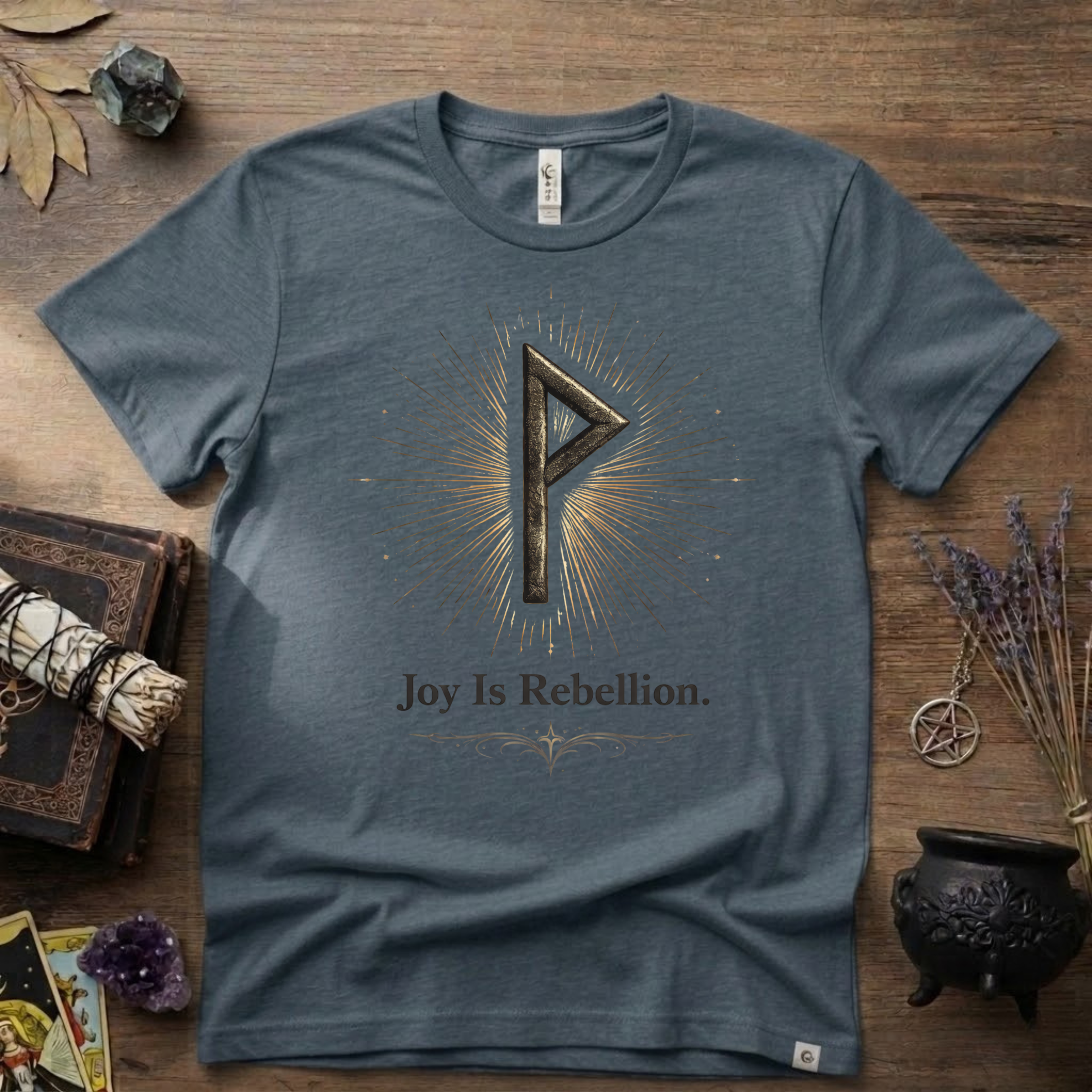 Wunjo Rune "Joy is Rebellion" T-Shirt