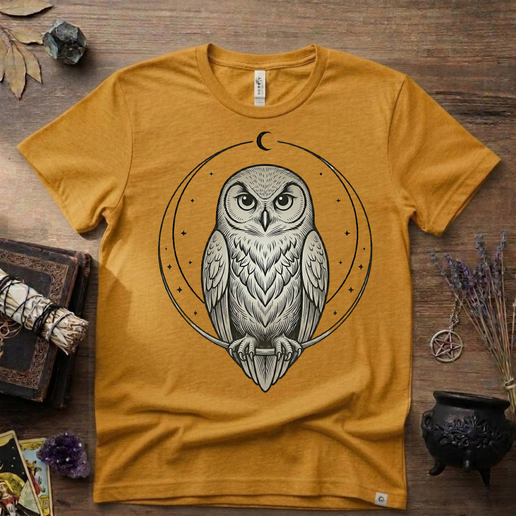 Owl Totem T-Shirt — Mystical Nature-Inspired Graphic Tee
