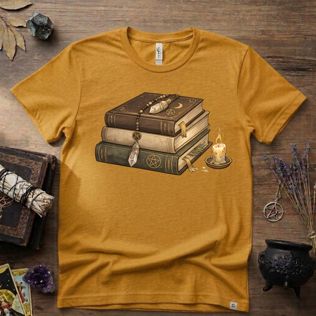 Witchy T-Shirt — "Light Reading" Occult Graphic Tee