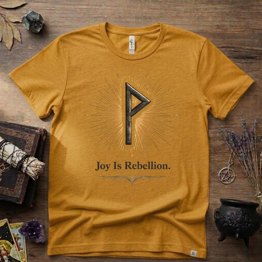 Wunjo Rune "Joy is Rebellion" T-Shirt