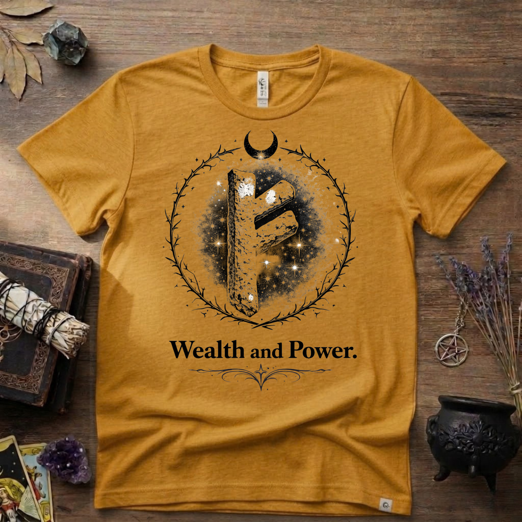 Fehu Rune Wealth & Power T-Shirt