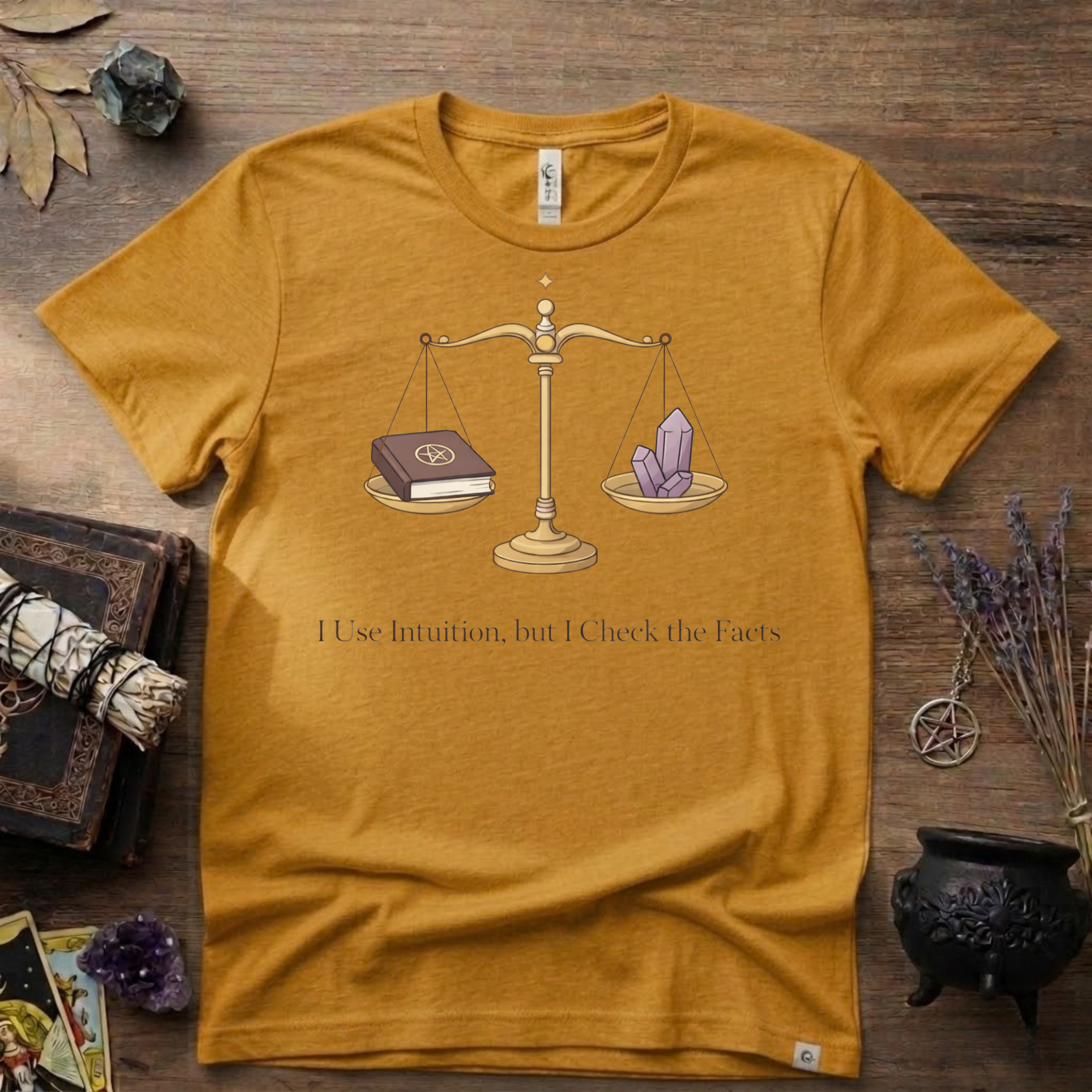I Use Intuition But I Check The Facts T-Shirt | Witchy Feminist Magick