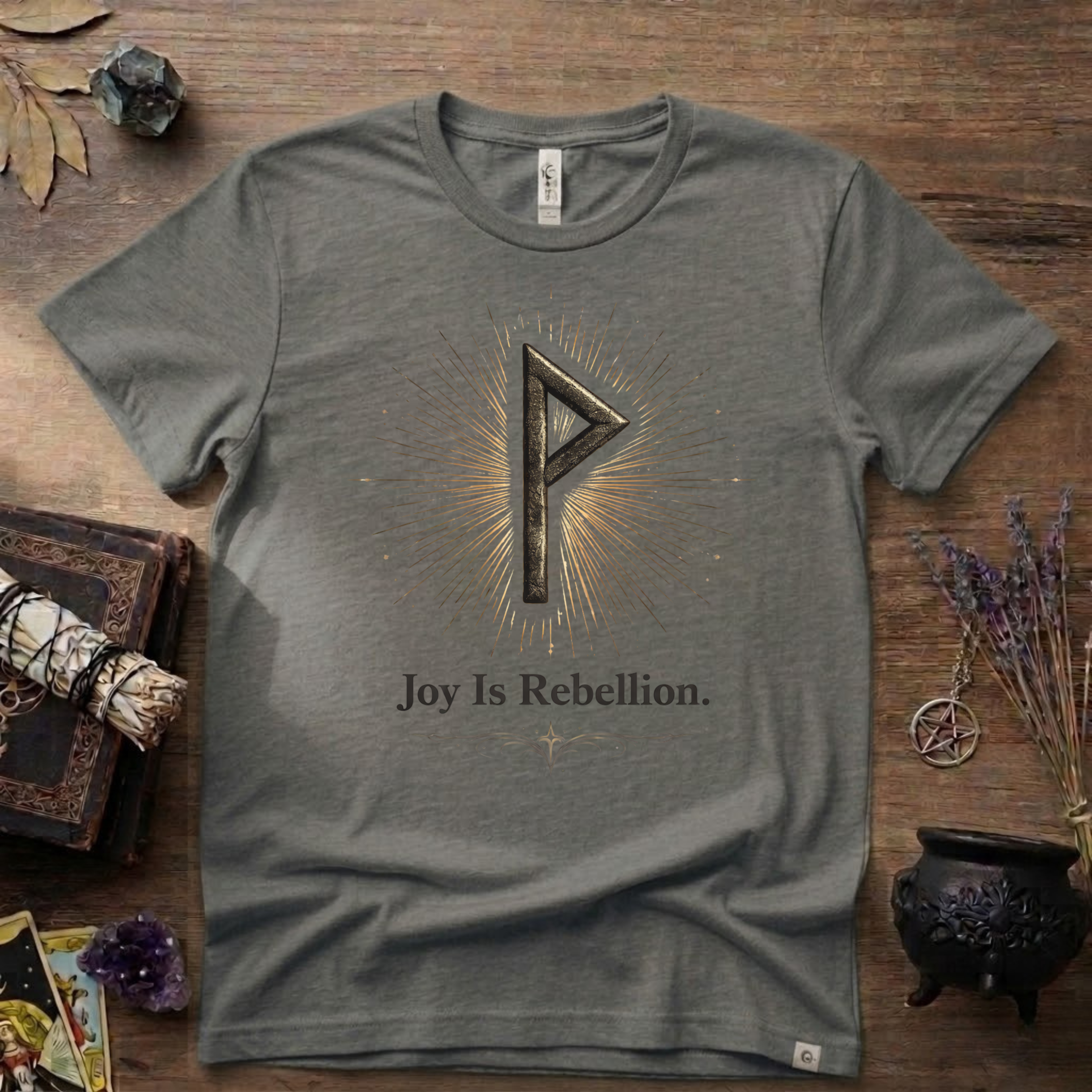 Wunjo Rune "Joy is Rebellion" T-Shirt