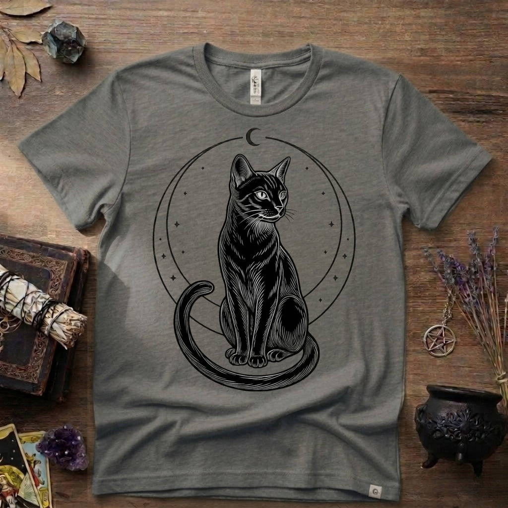 Black Cat Totem T-Shirt — Mystical Feline Graphic Tee