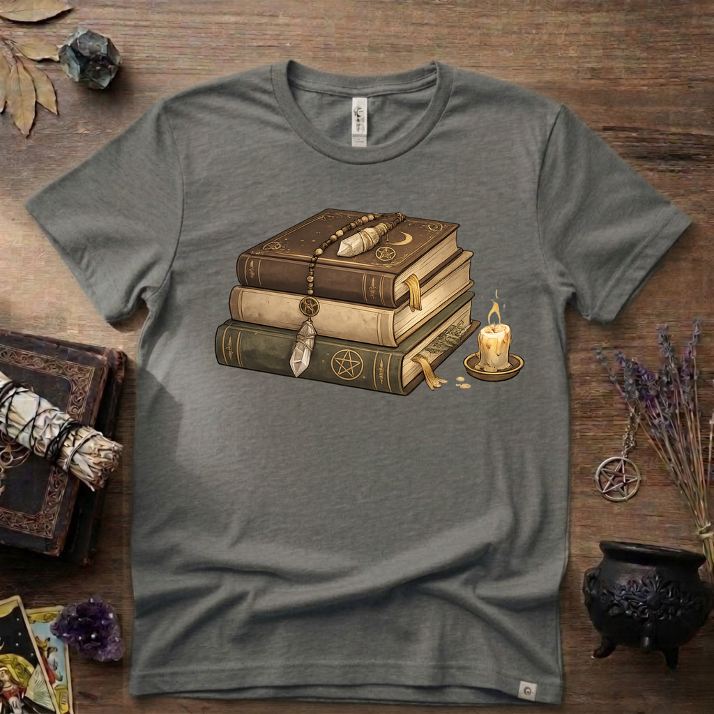 Witchy T-Shirt — "Light Reading" Occult Graphic Tee