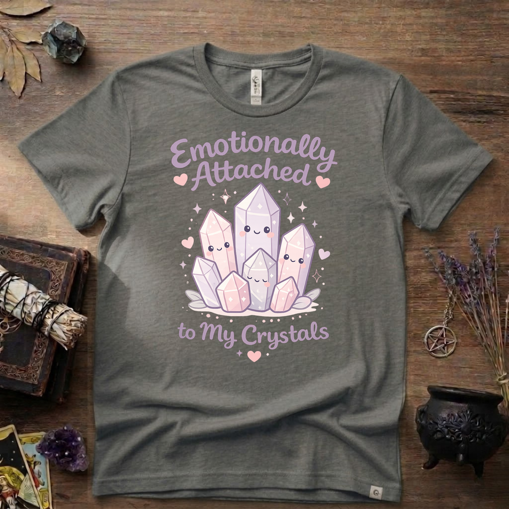 Emotionally Attached To My Crystals T-Shirt | Witchy Crystal Shirt
