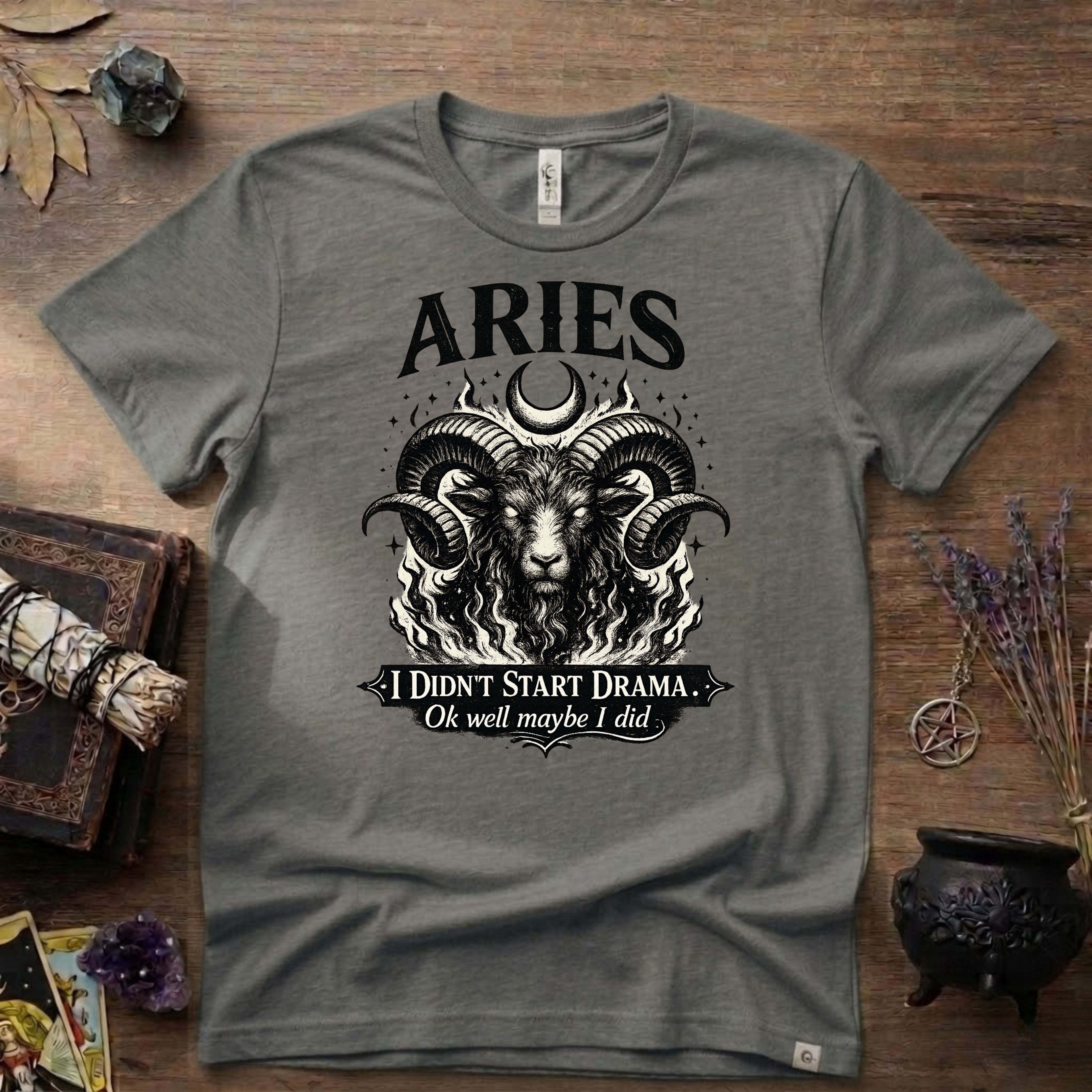 Aries Zodiac T-Shirt — Bold Ram "I didn't start the drama, Ok well maybe I did" Tee