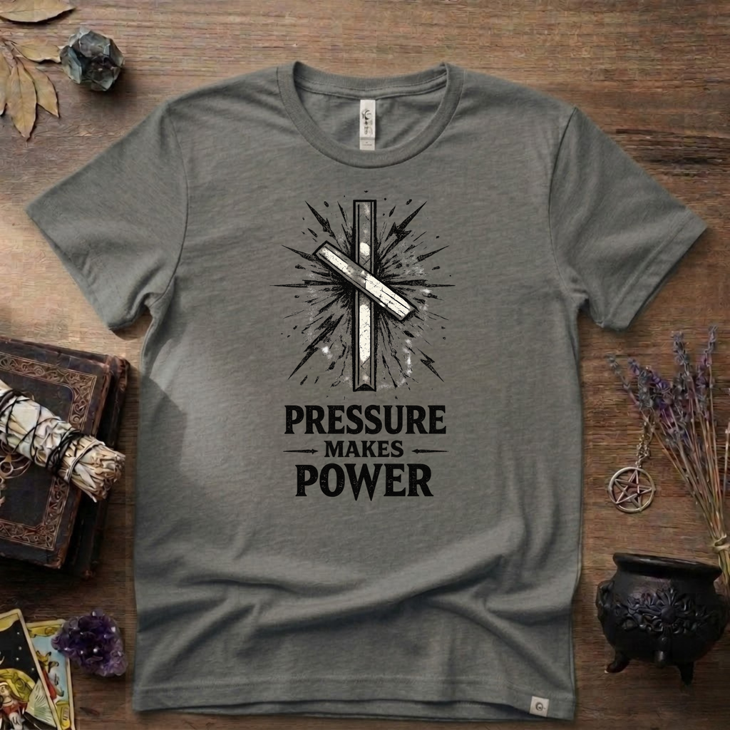 Nauthiz Rune "Pressure Makes Power" T-Shirt — Norse Rune Strength Tee