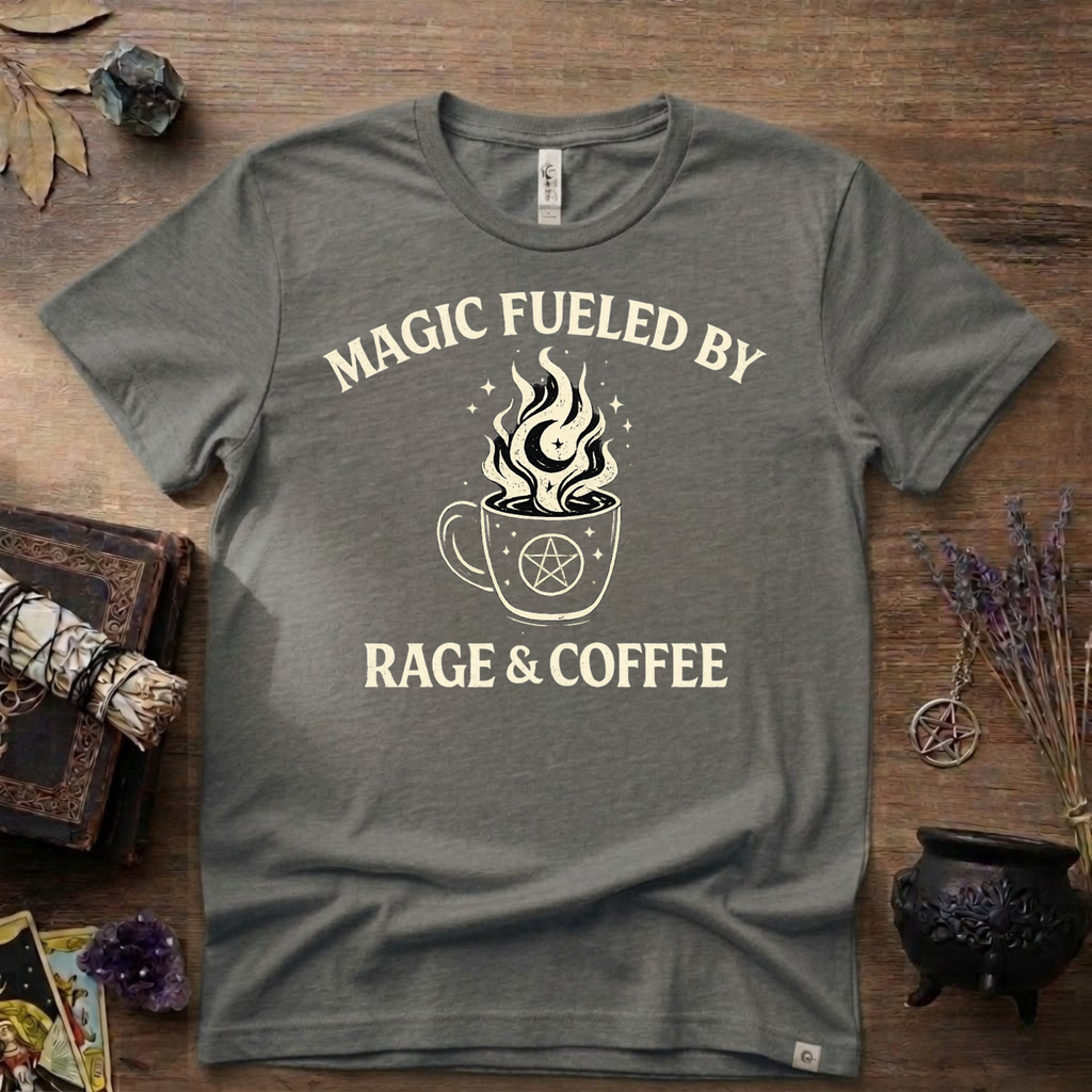 Witchy T-Shirt — "Magic Fueled by Rage and Coffee"