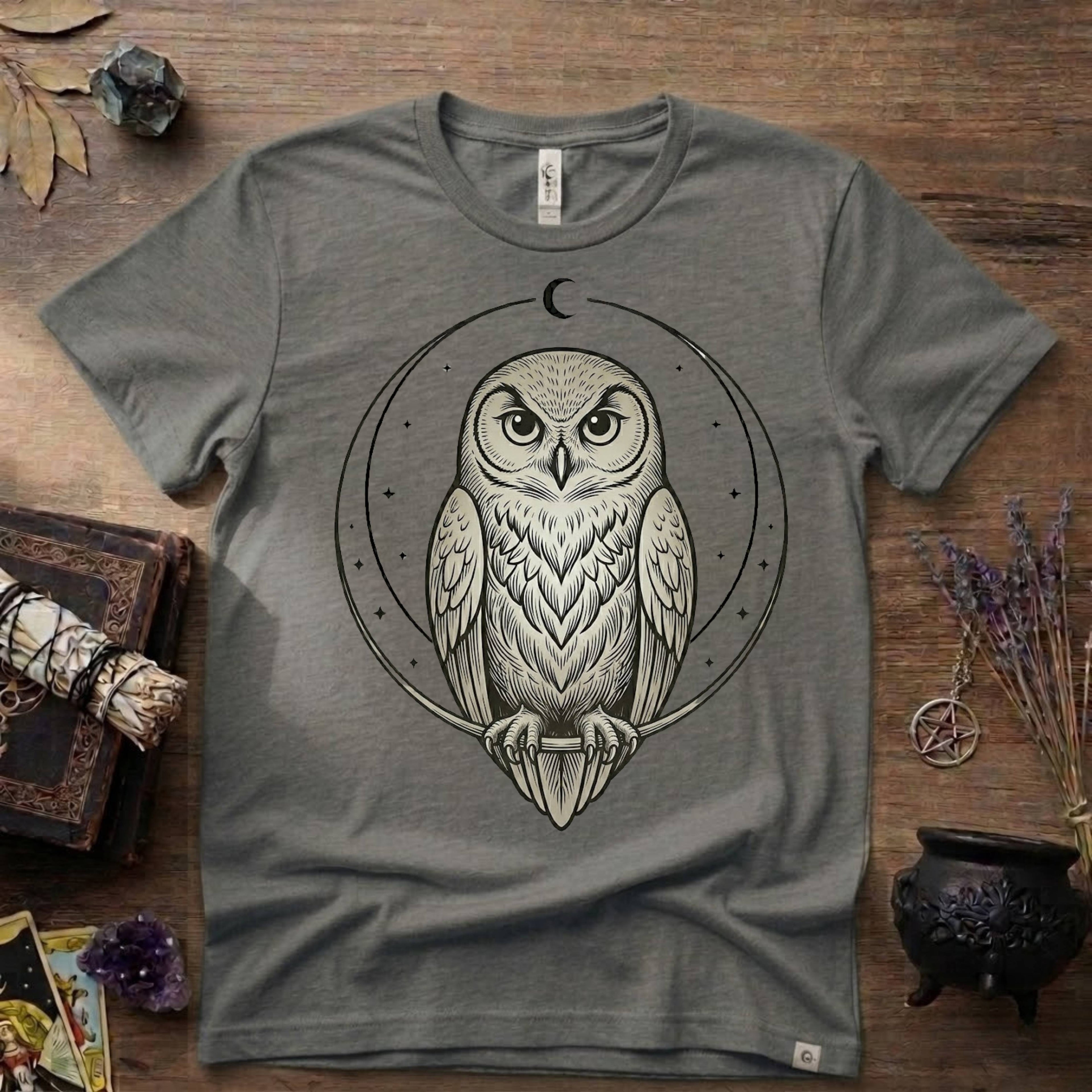 Owl Totem T-Shirt — Mystical Nature-Inspired Graphic Tee