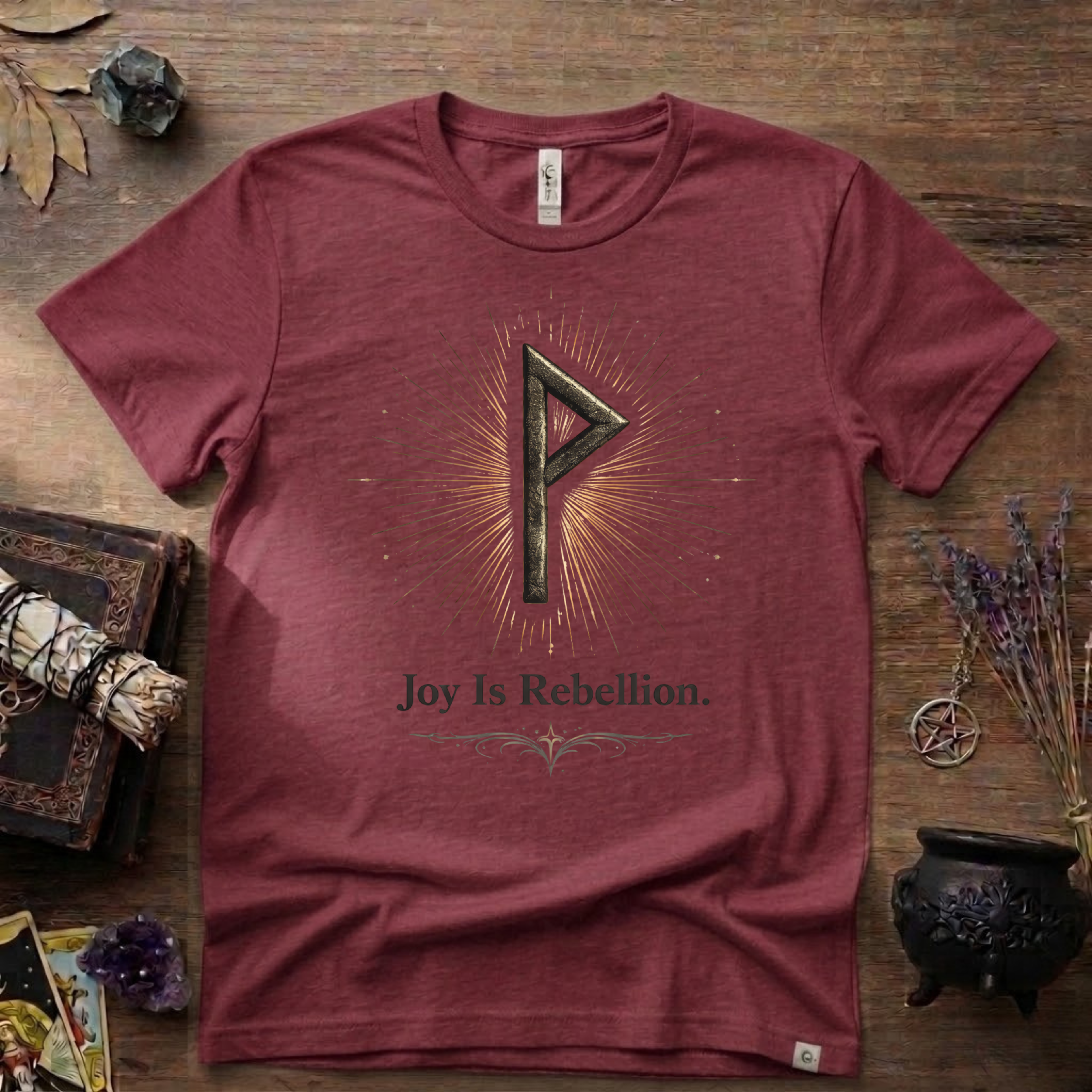 Wunjo Rune "Joy is Rebellion" T-Shirt