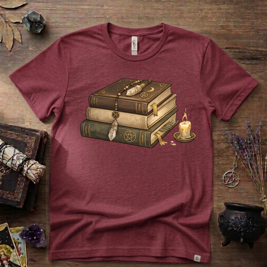 Witchy T-Shirt — "Light Reading" Occult Graphic Tee