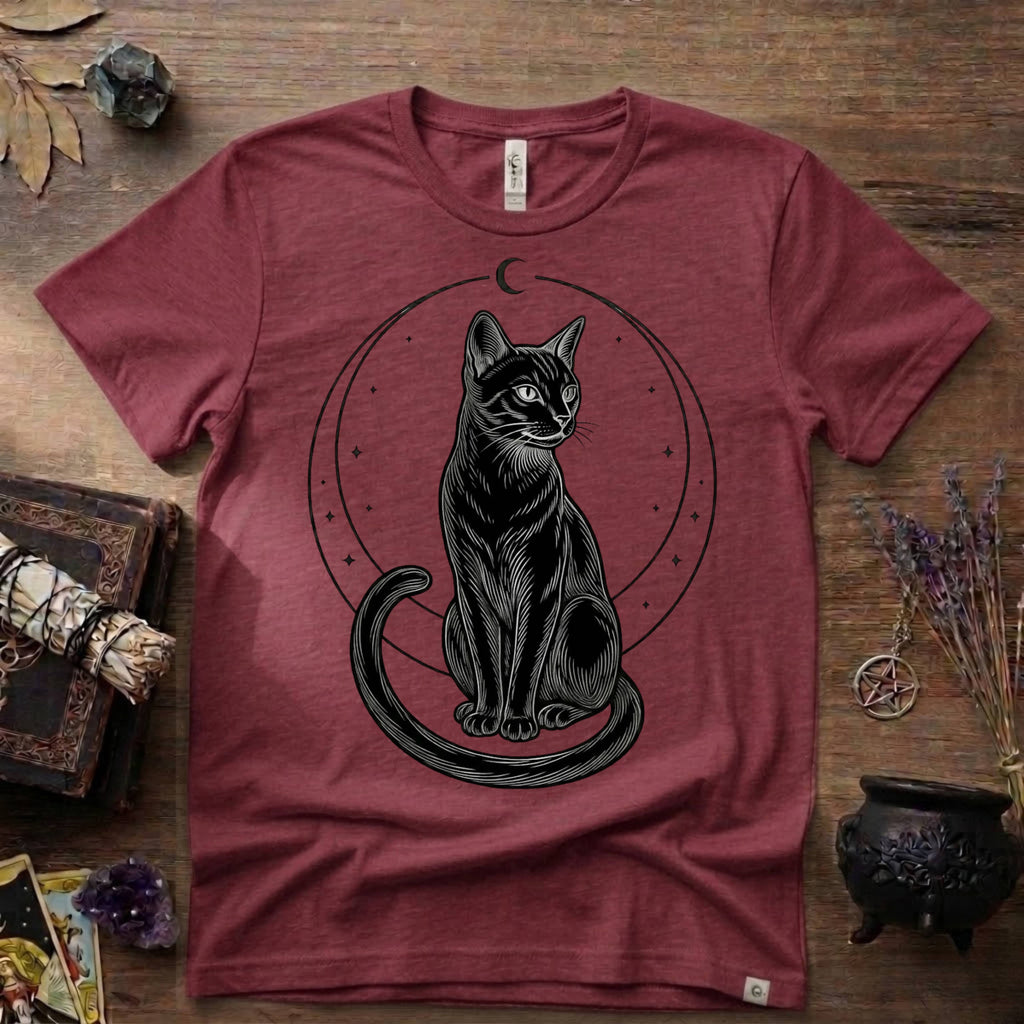 Black Cat Totem T-Shirt — Mystical Feline Graphic Tee