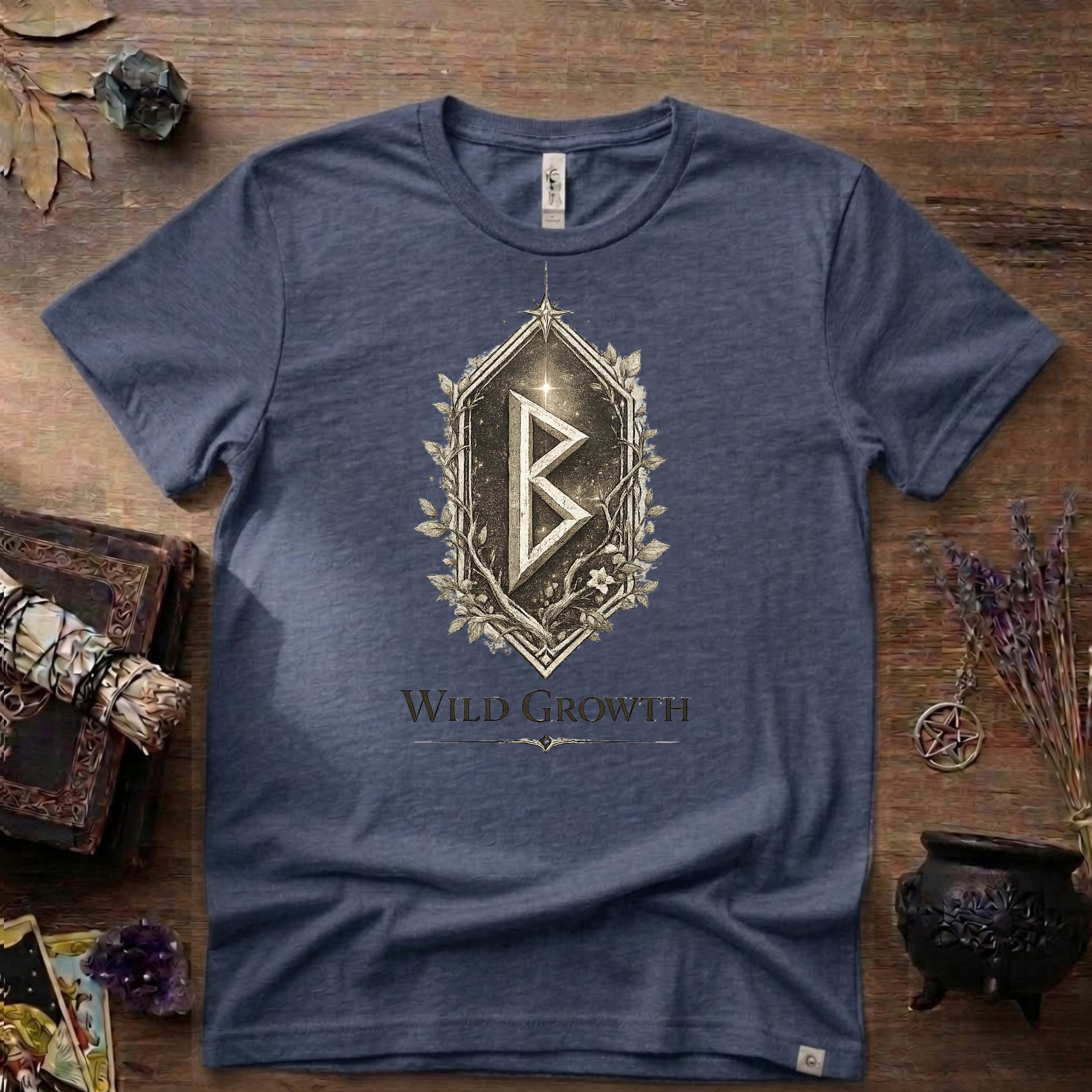 Berkano Rune T-Shirt — Wild Growth Pagan Symbol Tee