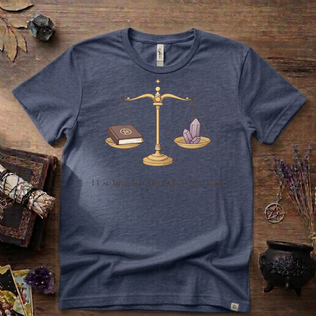 I Use Intuition But I Check The Facts T-Shirt | Witchy Feminist Magick