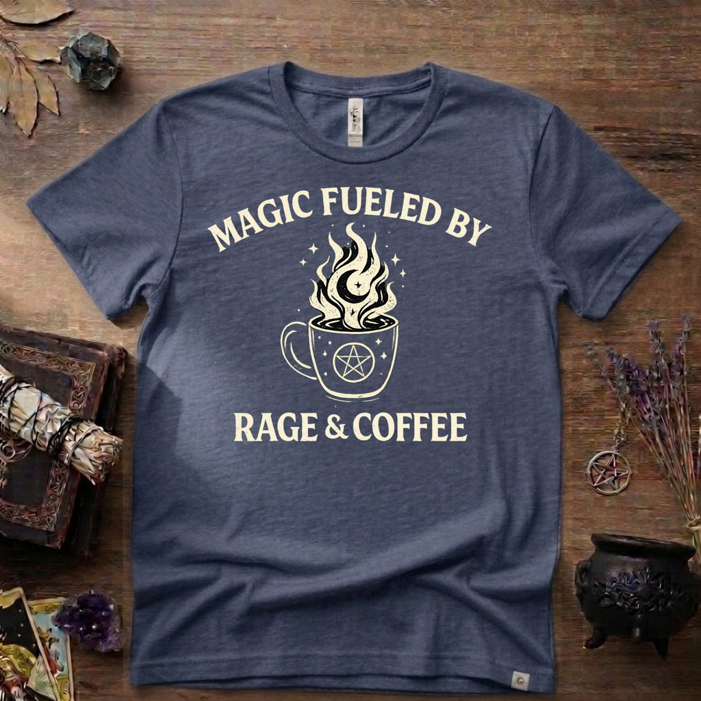 Witchy T-Shirt — "Magic Fueled by Rage and Coffee"