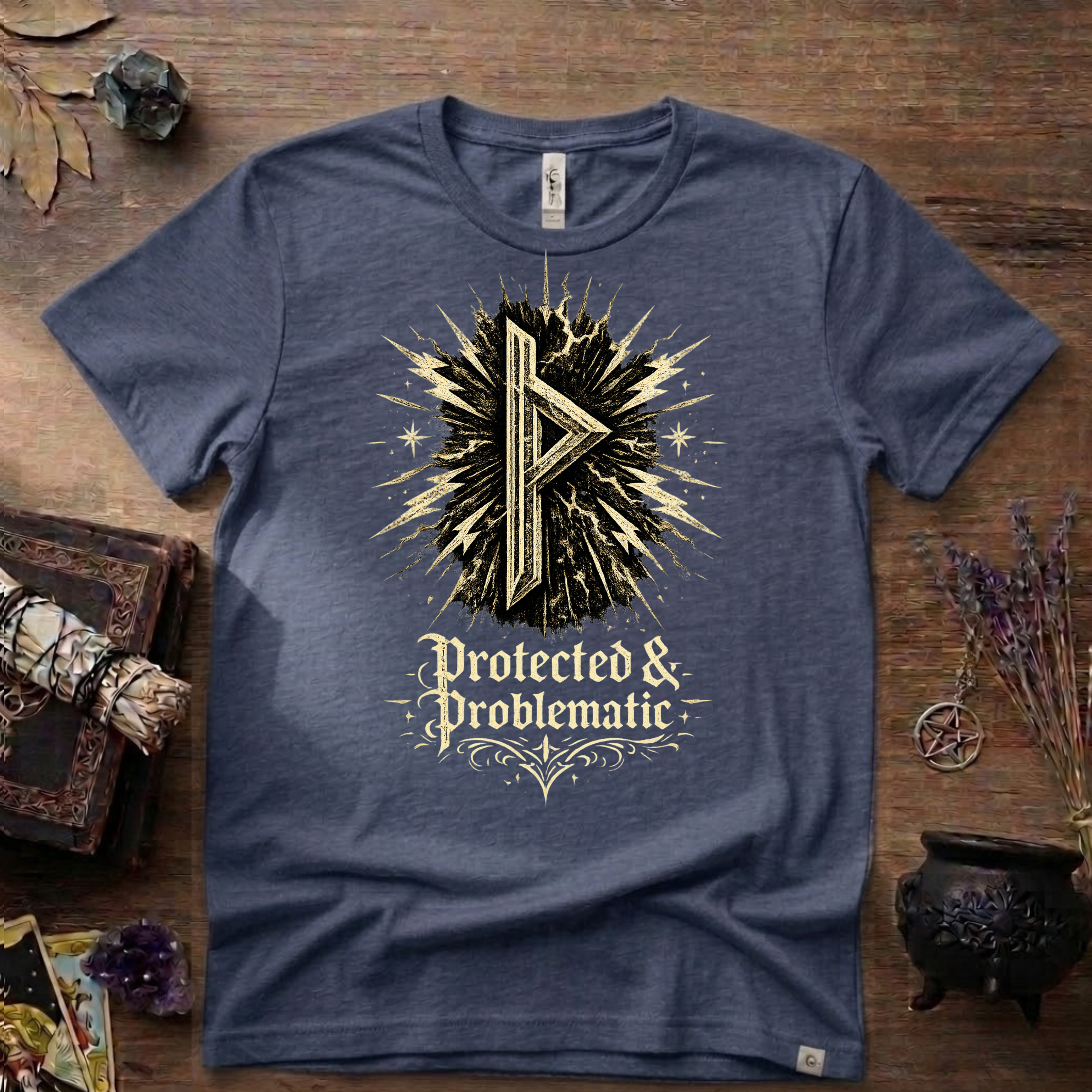 Thurisaz Rune T-Shirt — "Protected and Problematic"