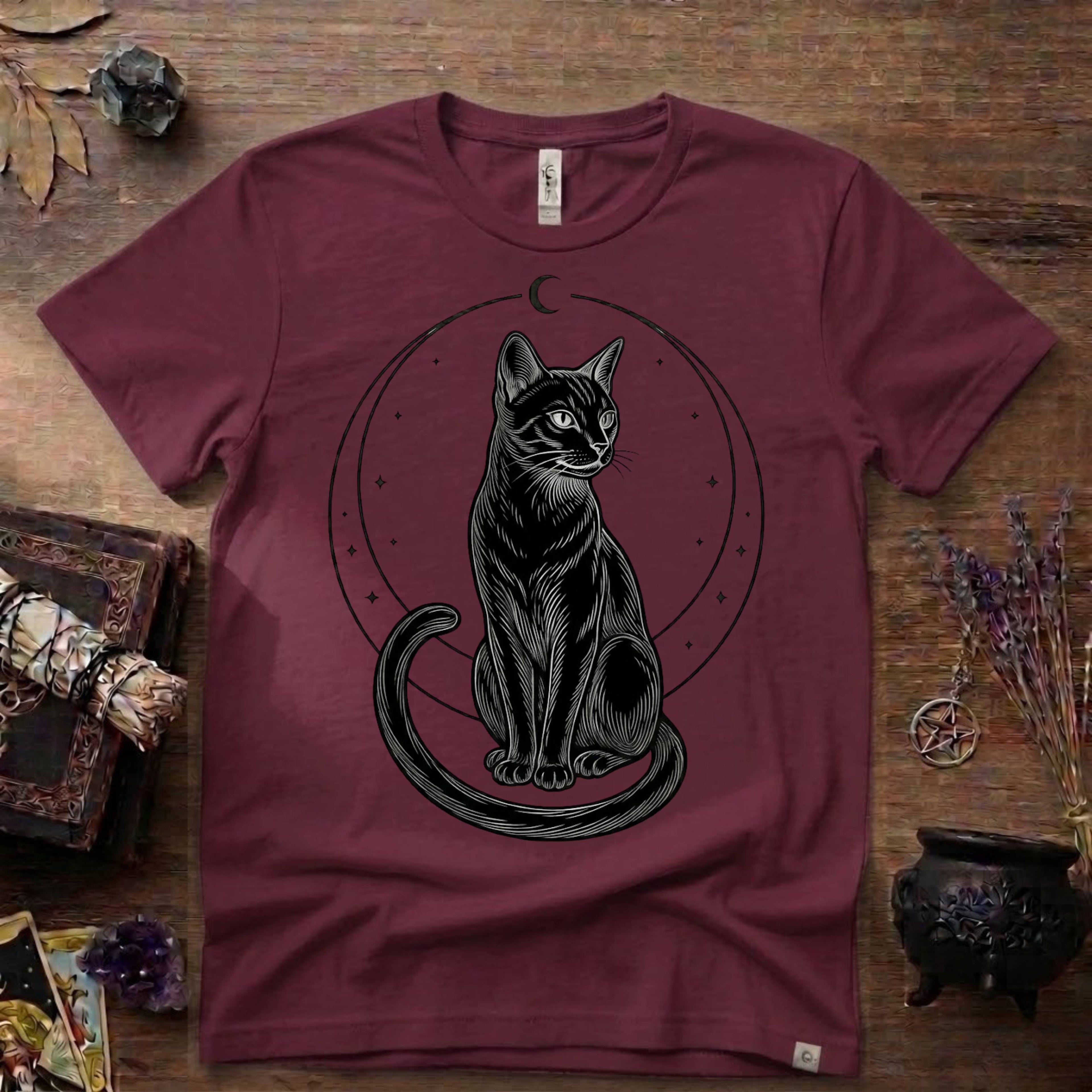 Black Cat Totem T-Shirt — Mystical Feline Graphic Tee