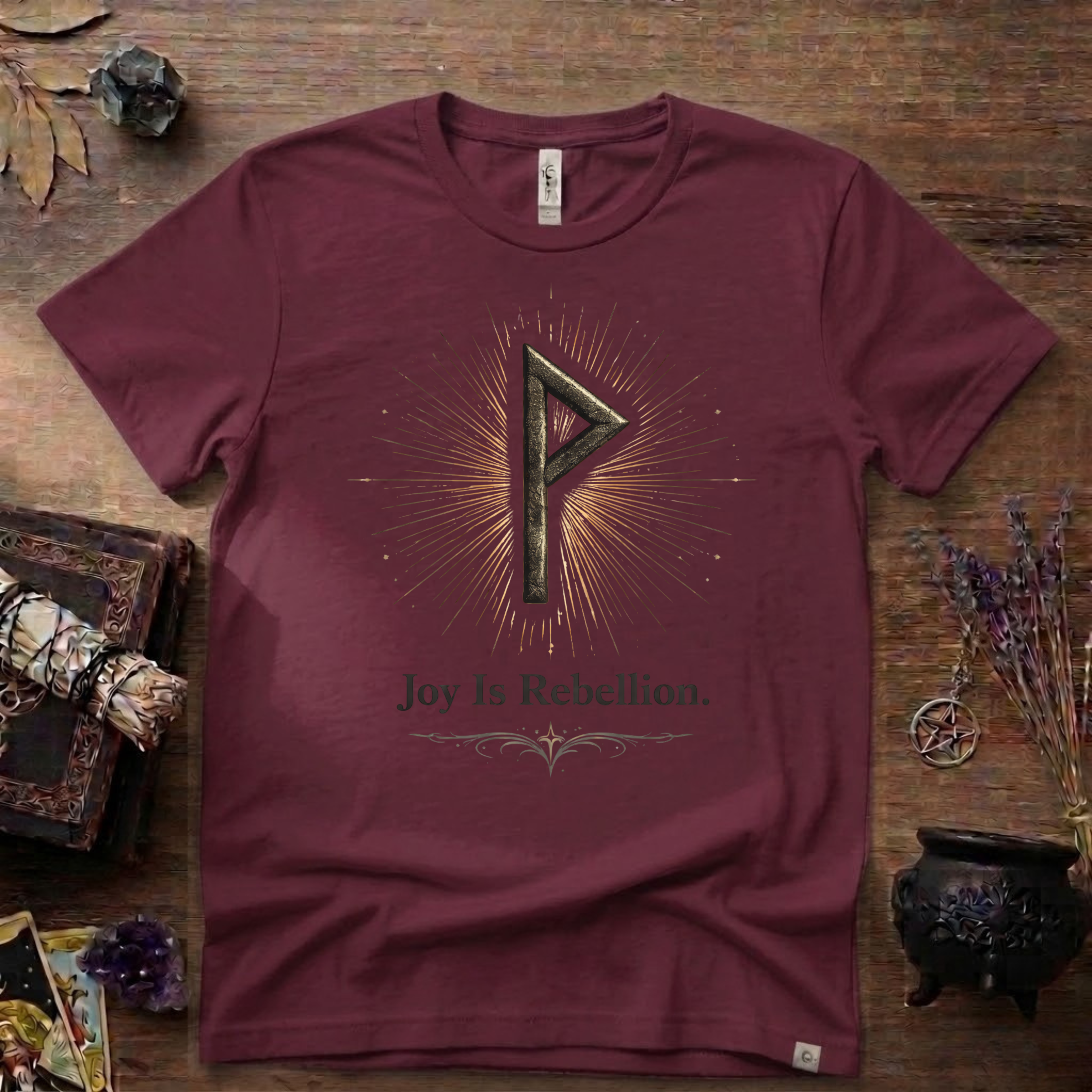 Wunjo Rune "Joy is Rebellion" T-Shirt